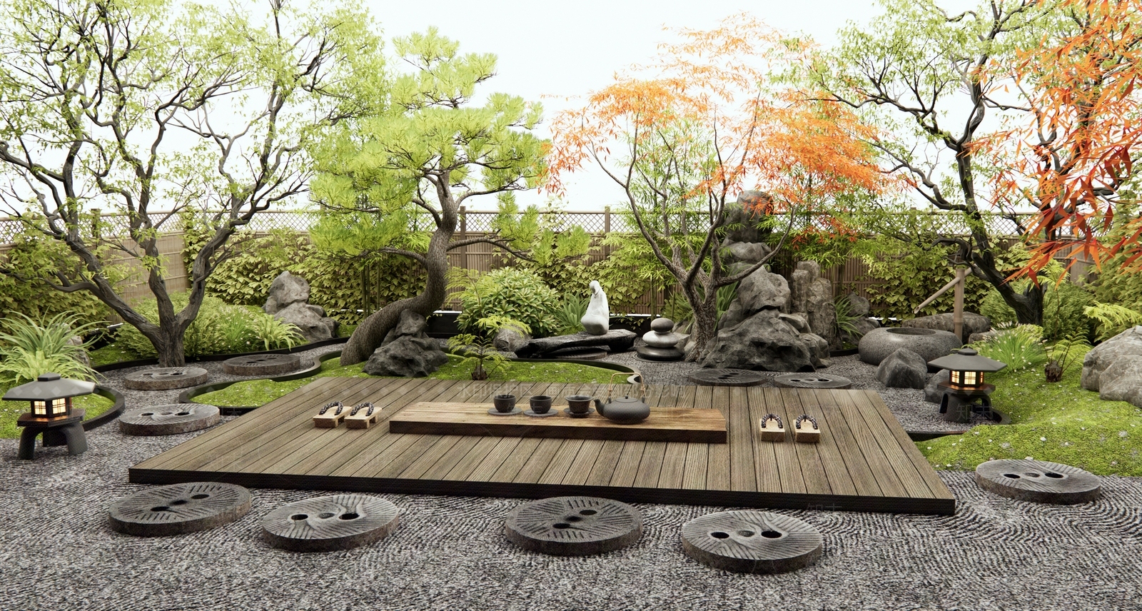 日式乡村庭院SU模型下载【ID:1192227039】