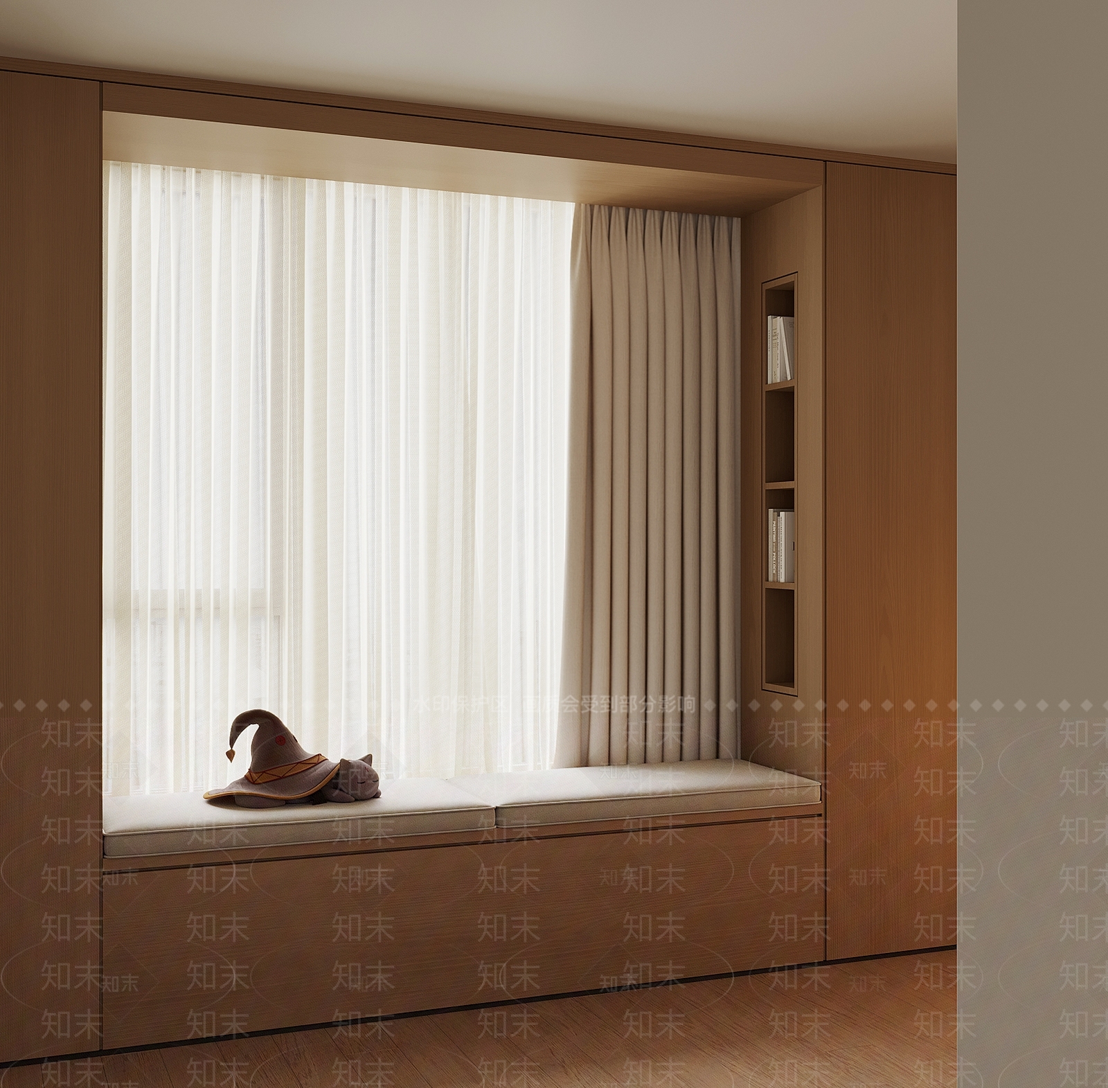 现代飘窗柜3D模型下载【ID:1192228877】