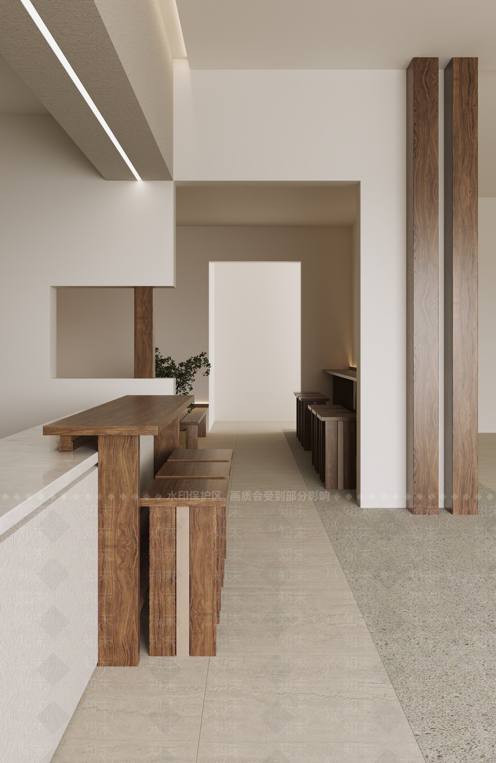 极简现代咖啡厅3D模型下载【ID:1192237244】