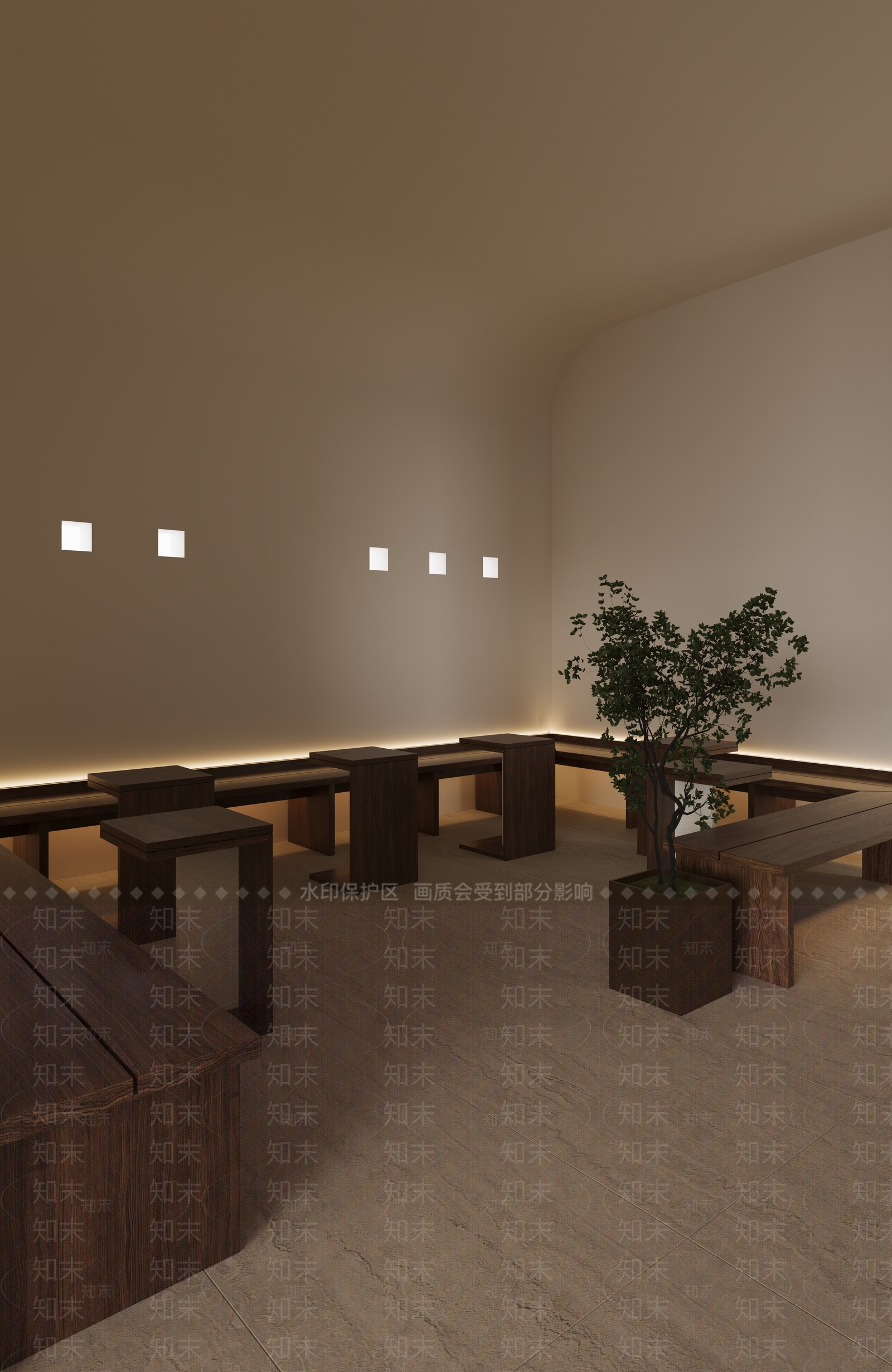 极简现代咖啡厅3D模型下载【ID:1192237244】