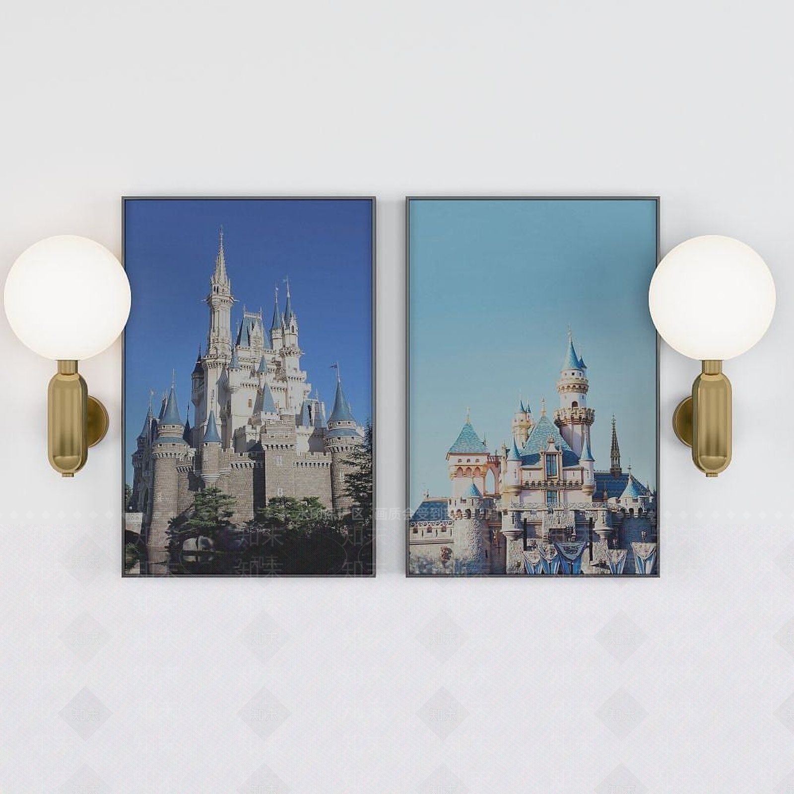 现代城堡装饰画3D模型下载【ID:1192237149】