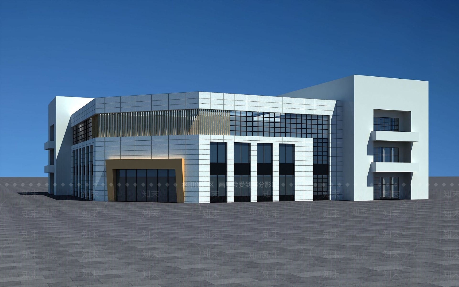 现代图书馆3D模型下载【ID:1192238308】