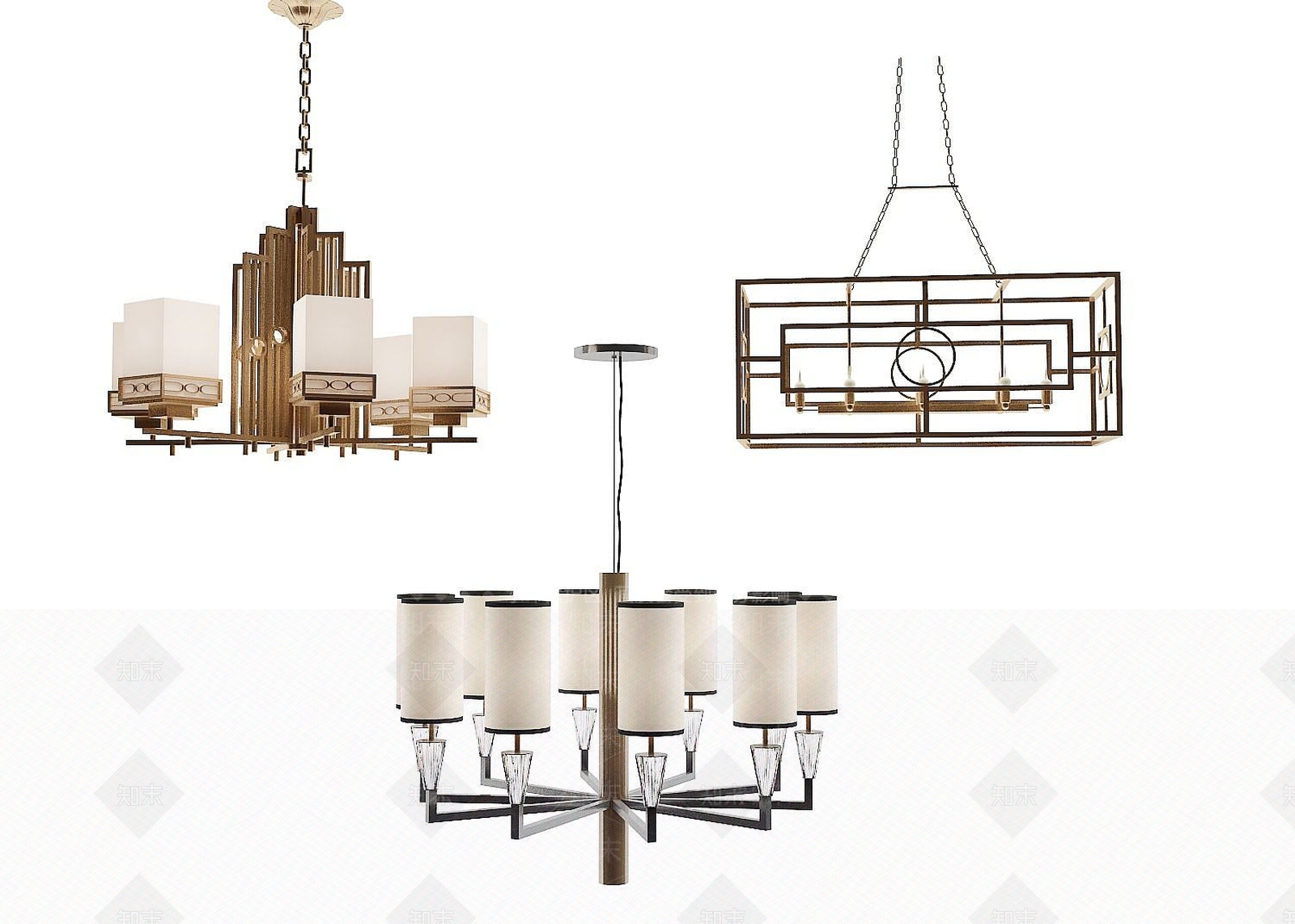 北欧客厅奢华吊灯3D模型下载【ID:1192239170】