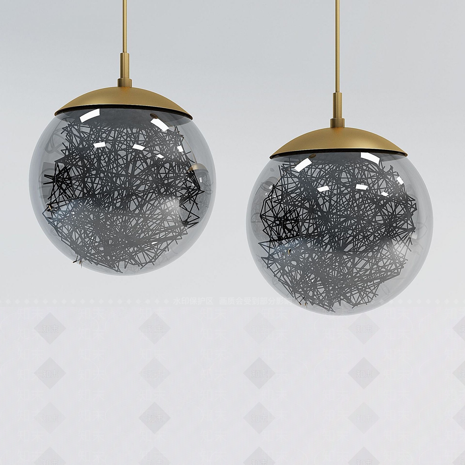 现代创意球形吊灯3D模型下载【ID:1192239691】
