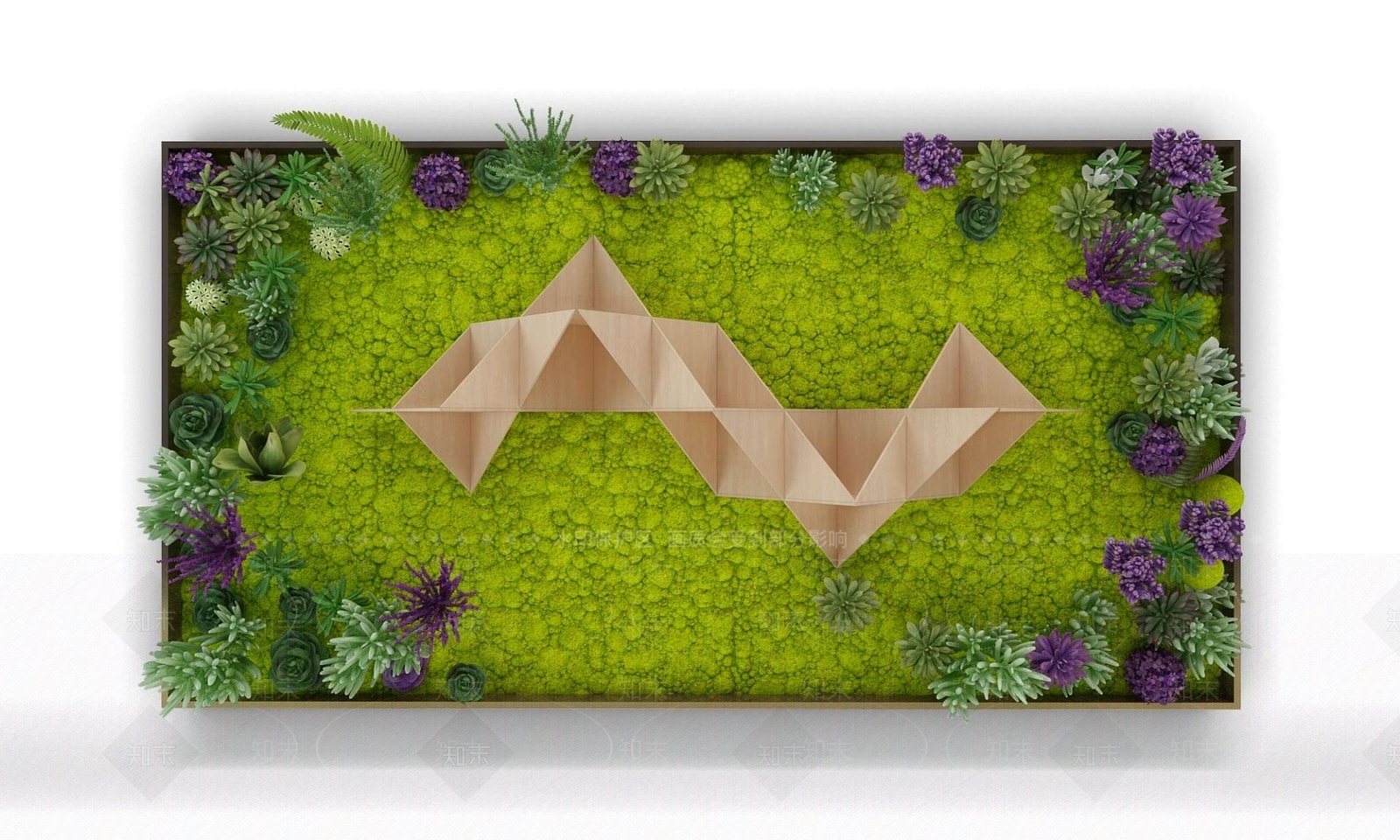 现代装饰植物花墙3D模型下载【ID:1192240302】