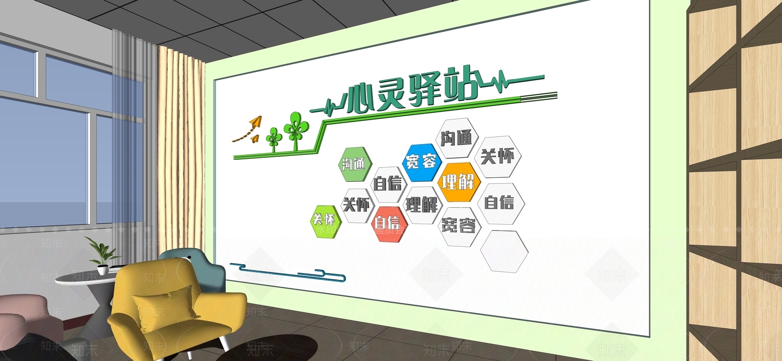 现代新中式文化展厅SU模型下载【ID:1192240441】