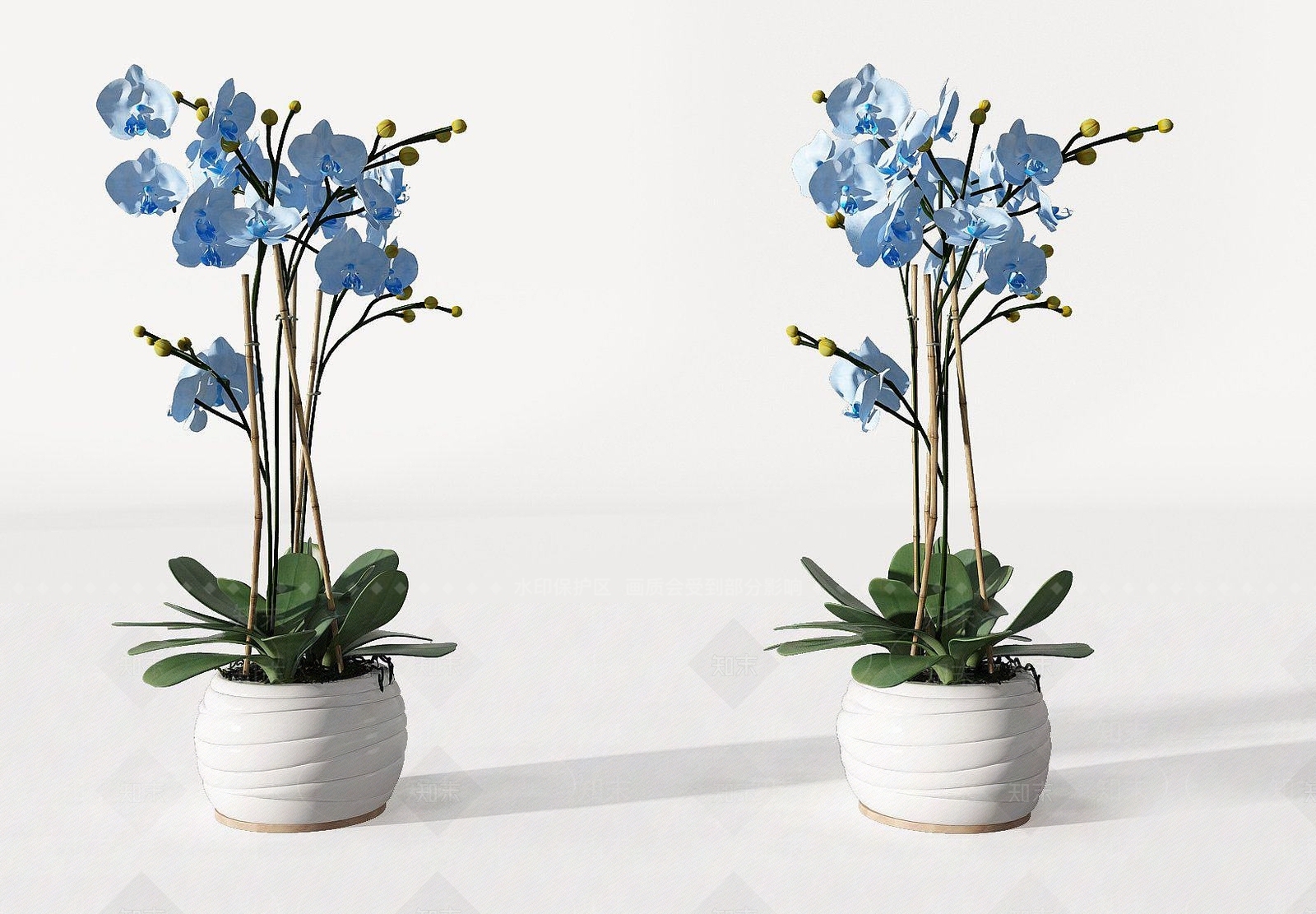 现代装饰植物花瓶3D模型下载【ID:1192240309】