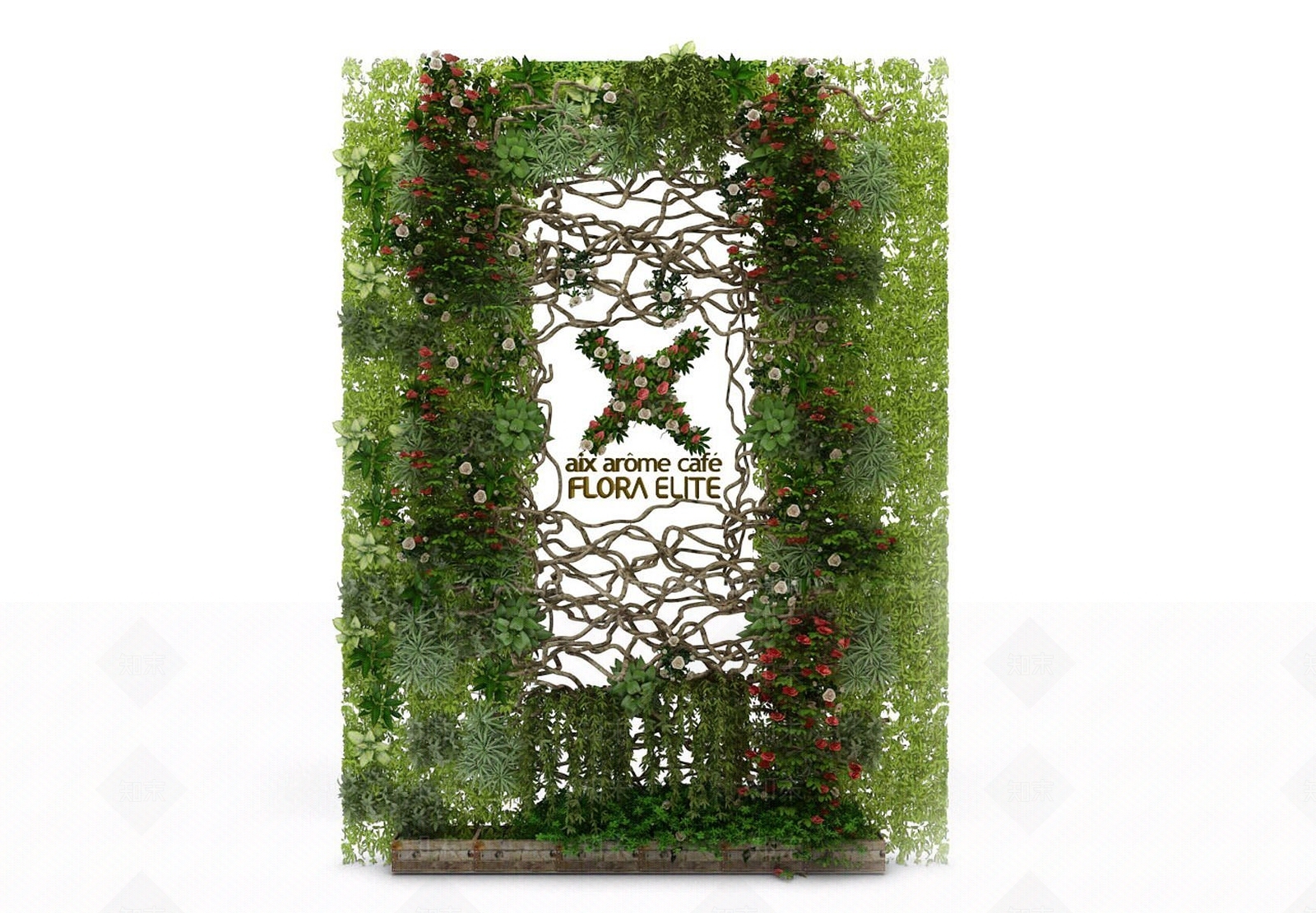 现代装饰植物墙3D模型下载【ID:1192241113】