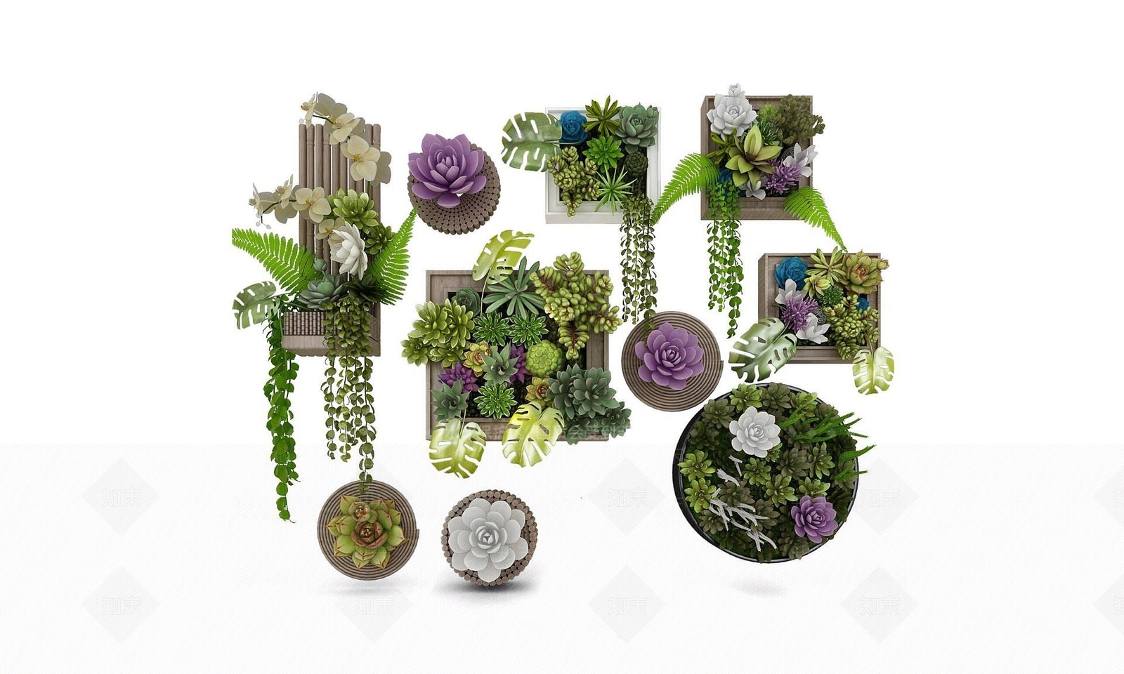 现代装饰植物吊兰3D模型下载【ID:1192241311】