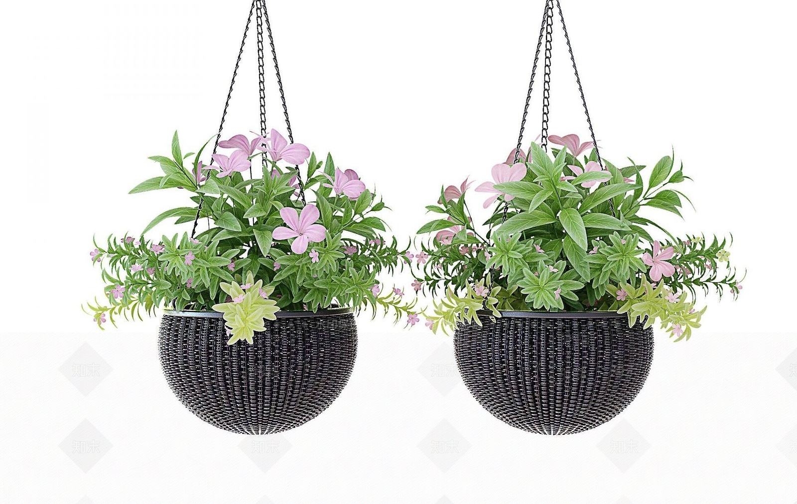 现代盆栽吊篮3D模型下载【ID:1192241925】