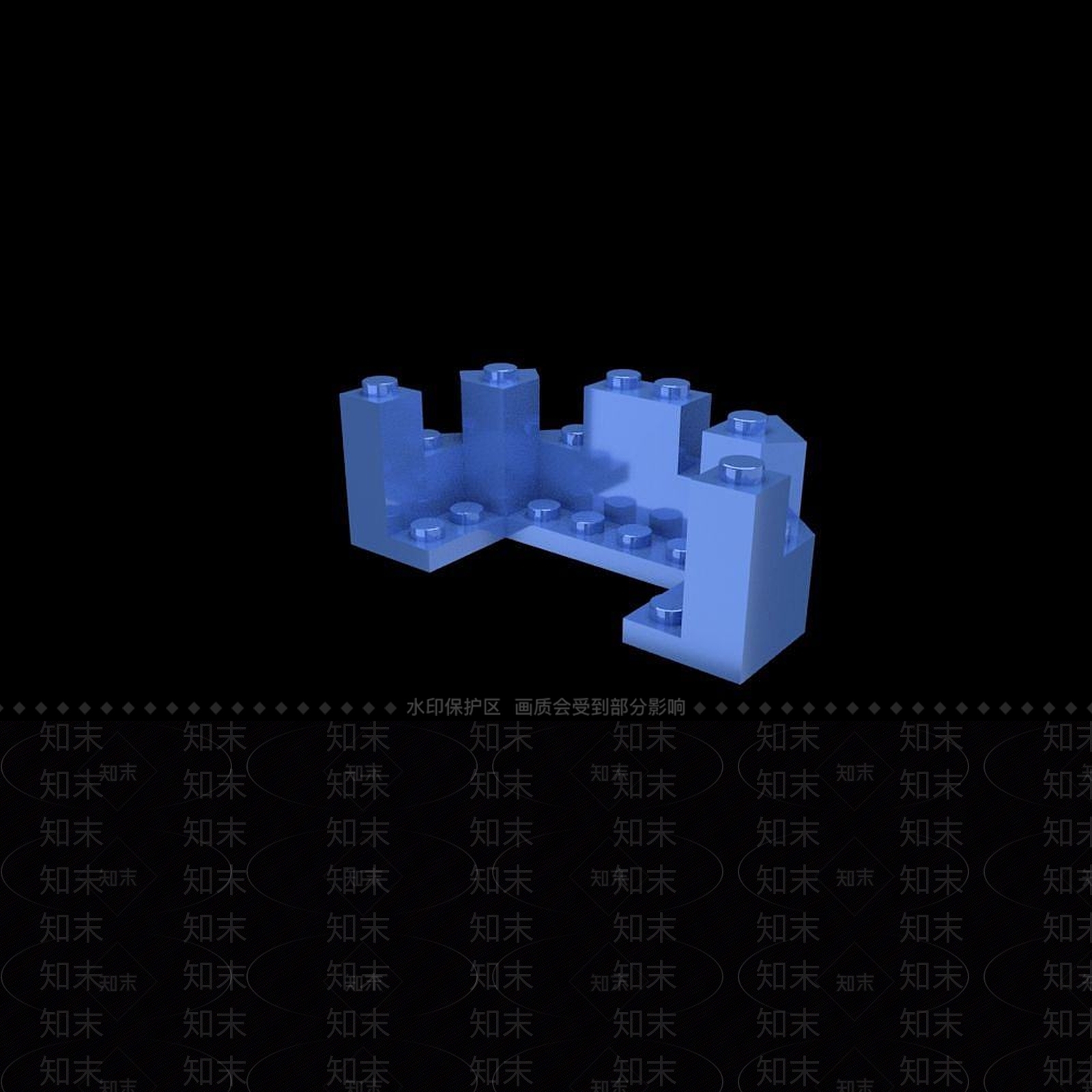 现代乐高积木城墙配件3D模型下载【ID:1192242635】