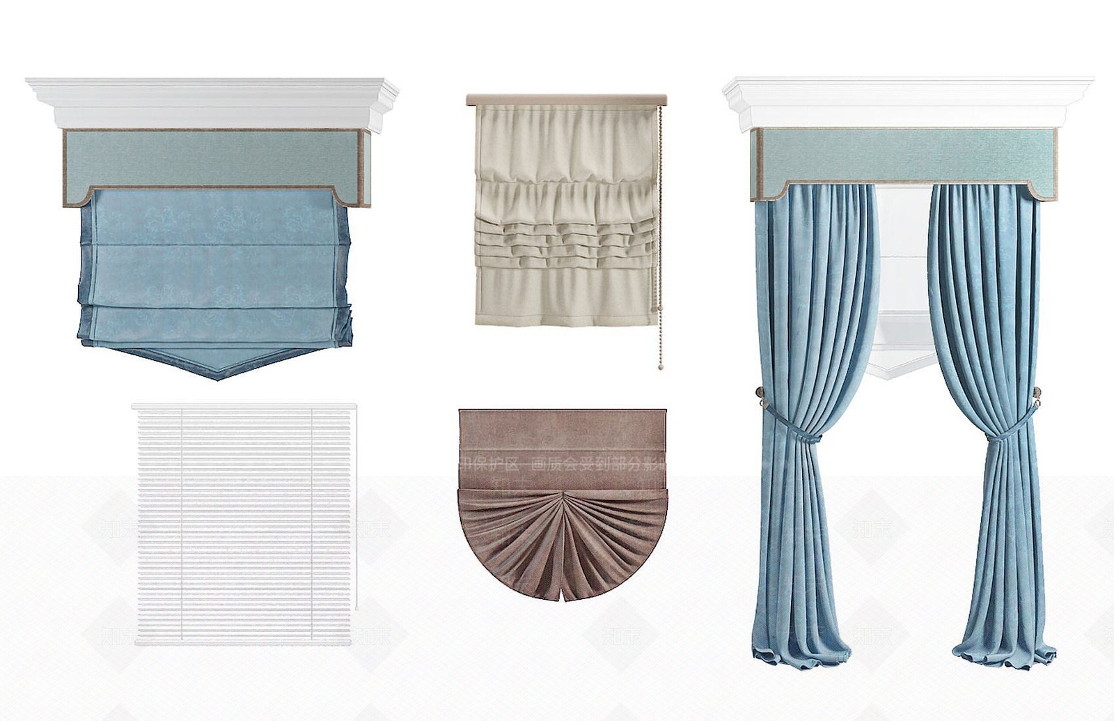 现代百叶窗帘3D模型下载【ID:1192243028】