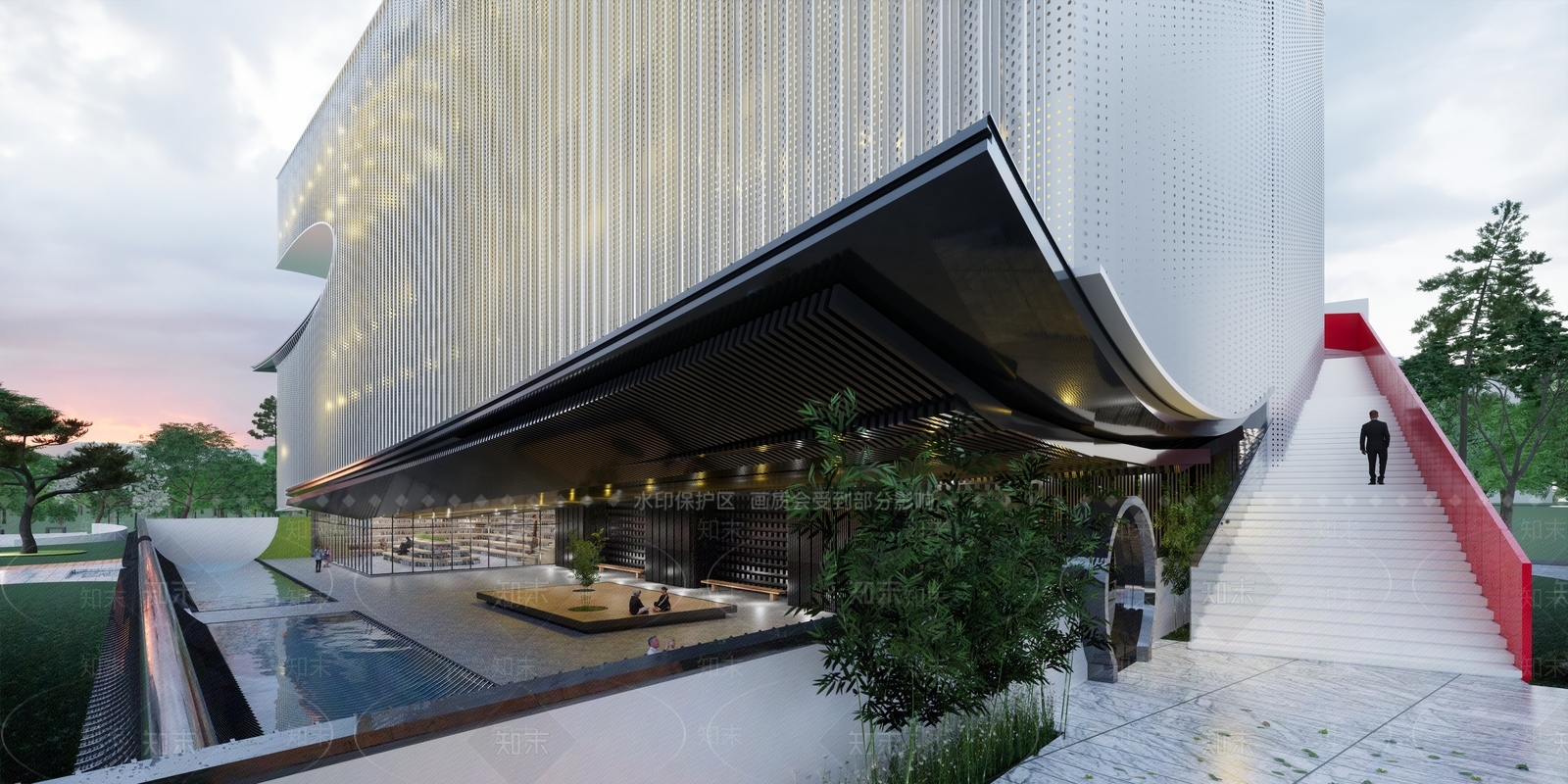 新中式现代小公建SU模型下载【ID:1192244785】