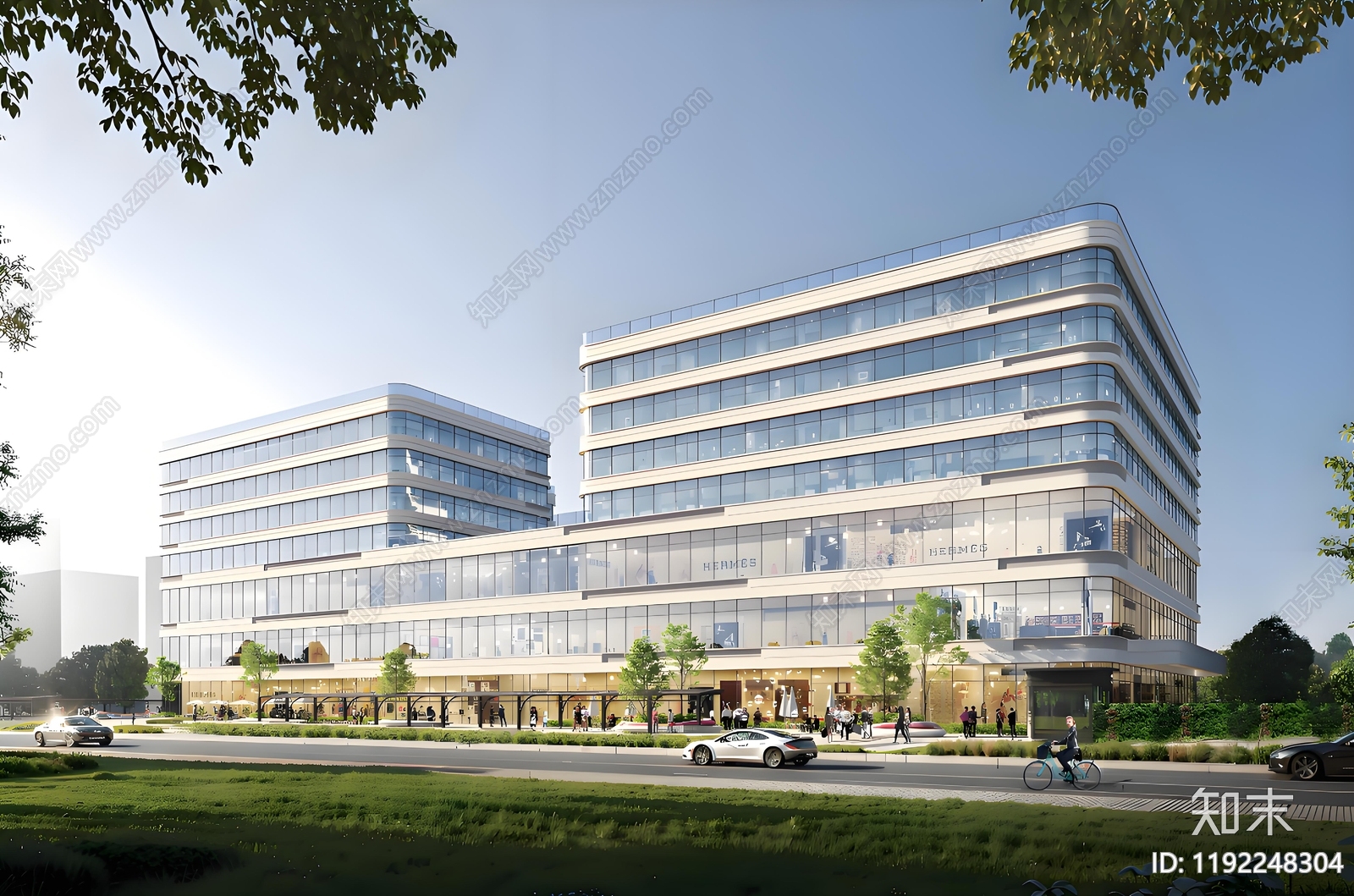 现代办公楼建筑cad施工图下载【ID:1192248304】