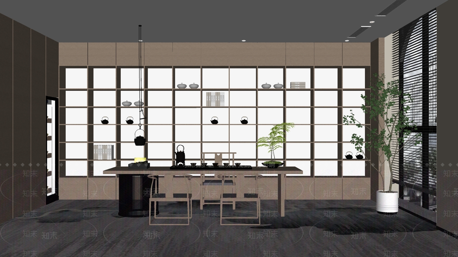 现代茶室SU模型下载【ID:1192248369】