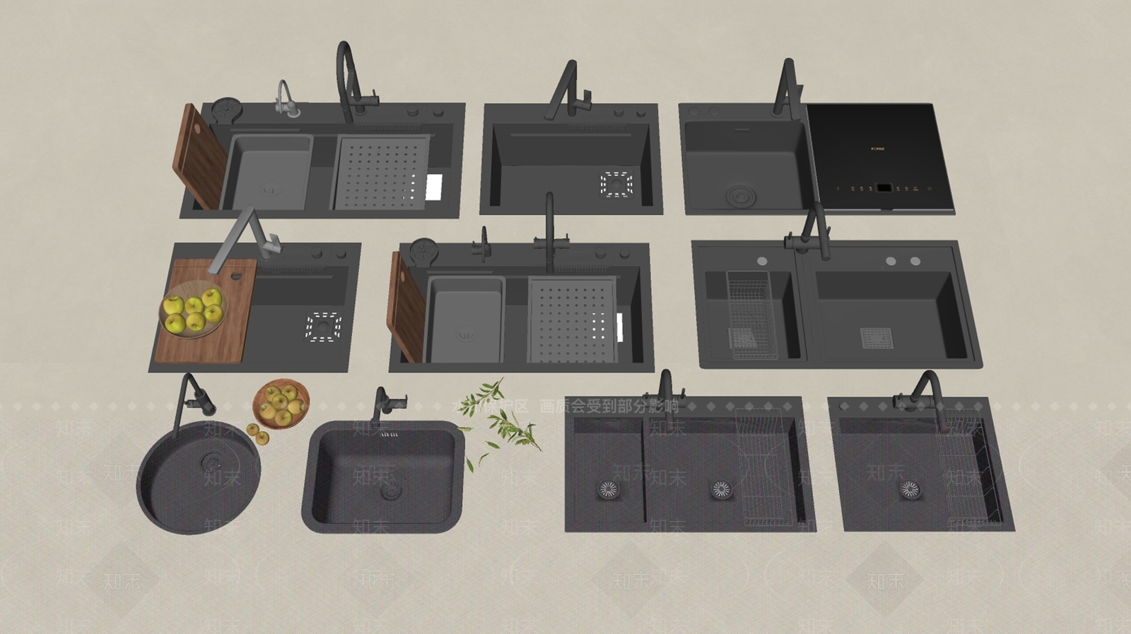 现代水槽SU模型下载【ID:1192248921】