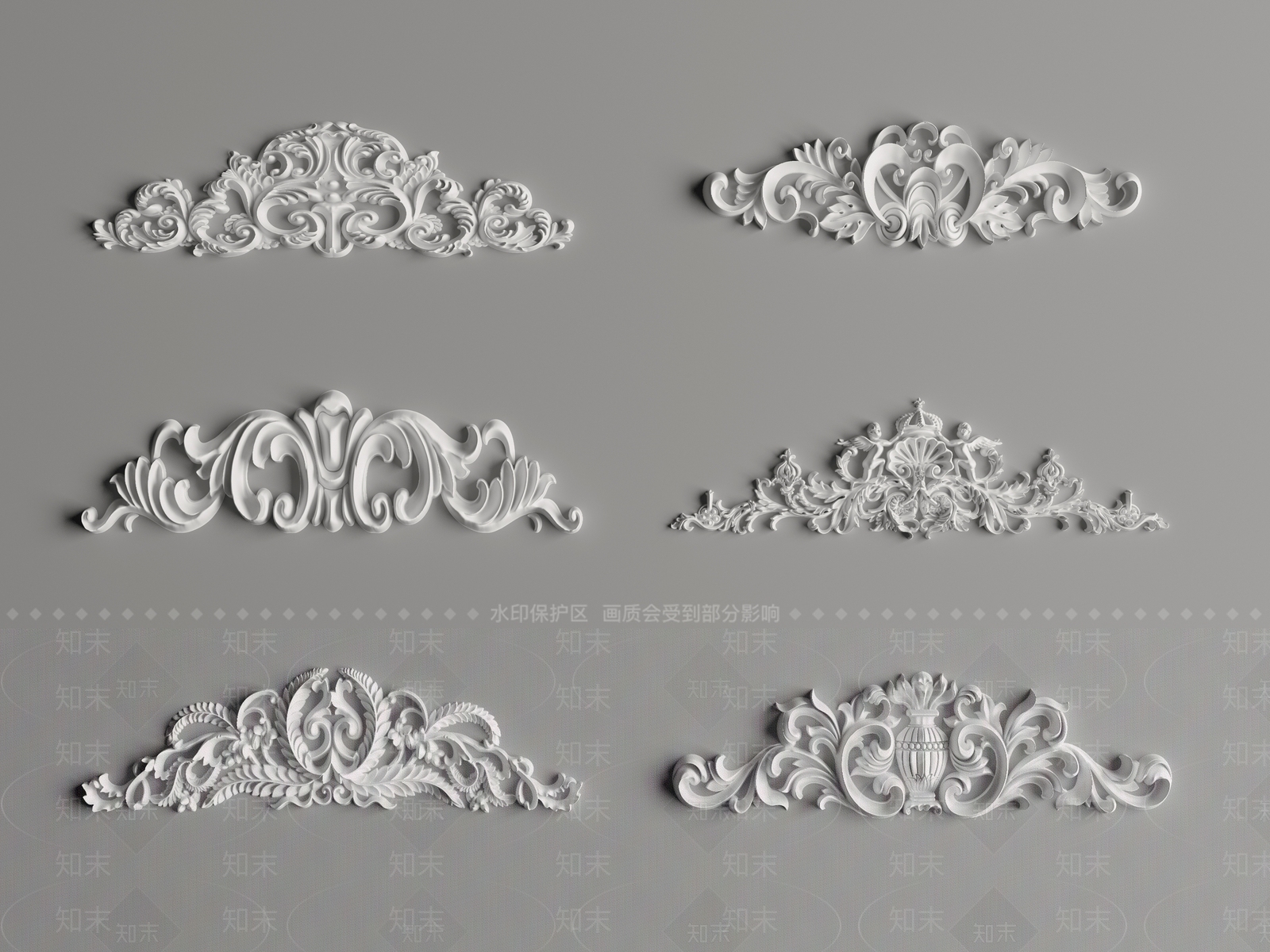 现代欧式雕花3D模型下载【ID:1192249734】