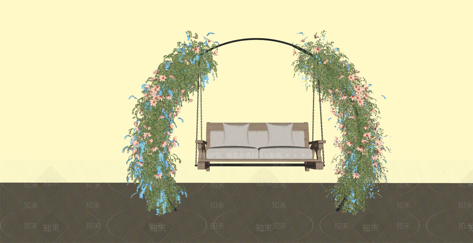 现代秋千SU模型下载【ID:1192250803】