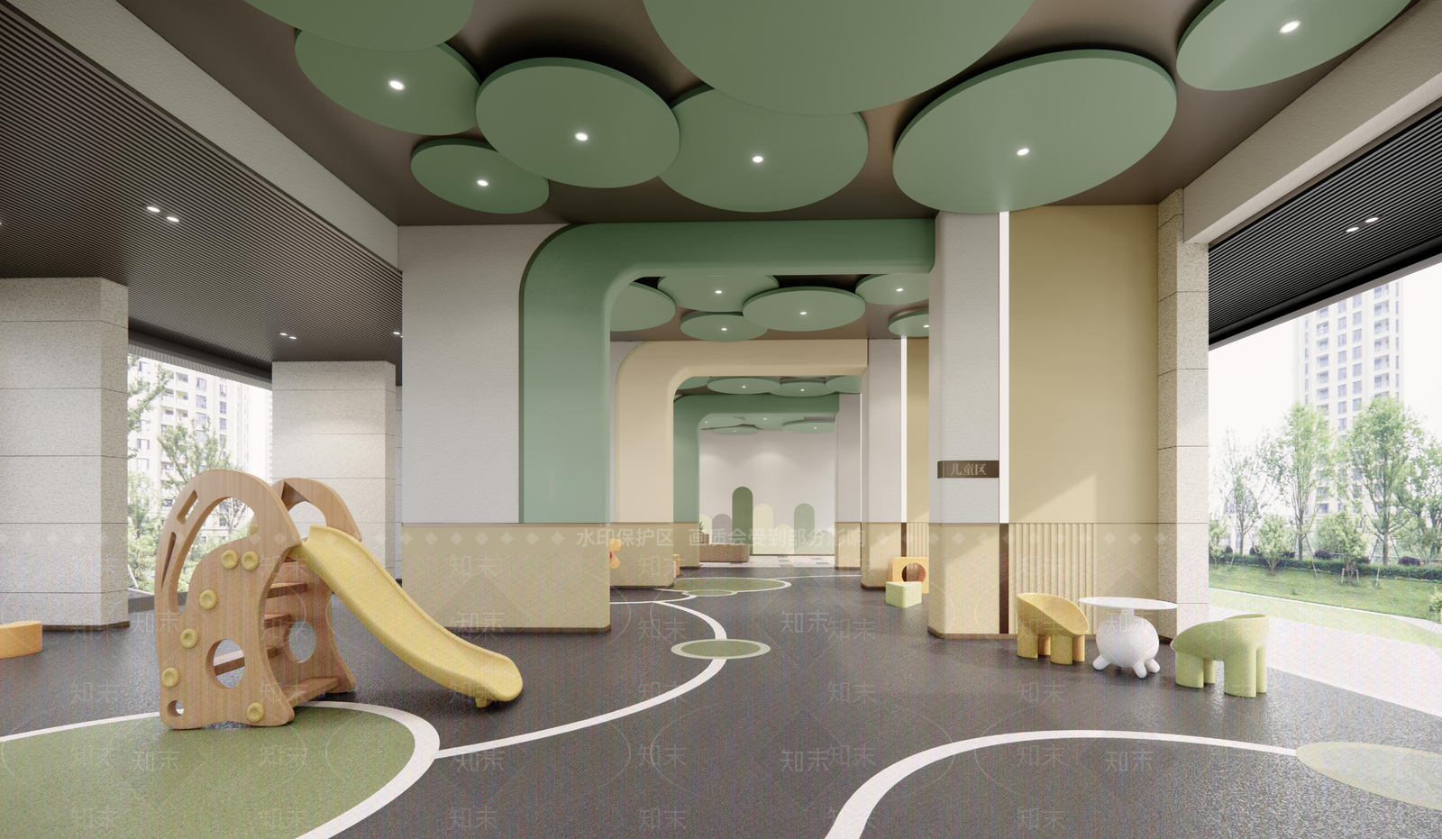 现代极简儿童活动空间SU模型下载【ID:1192251375】