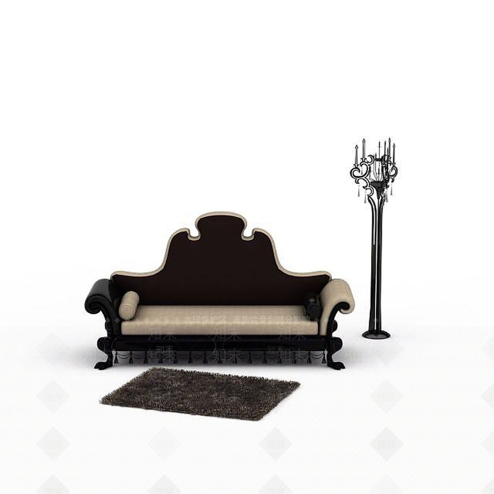 现代双人沙发3D模型下载【ID:1192260463】