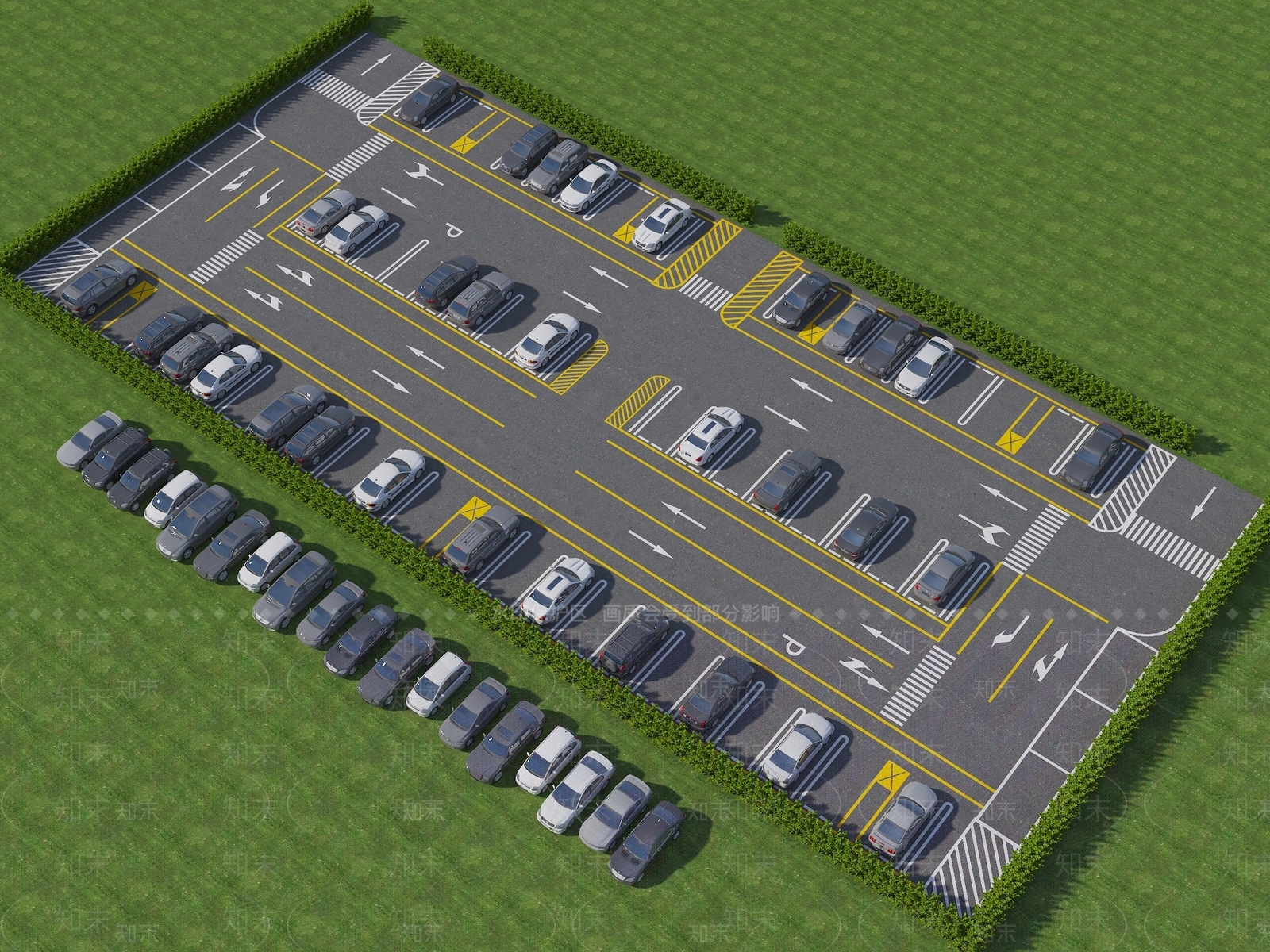 现代停车场SU模型下载【ID:1192261342】