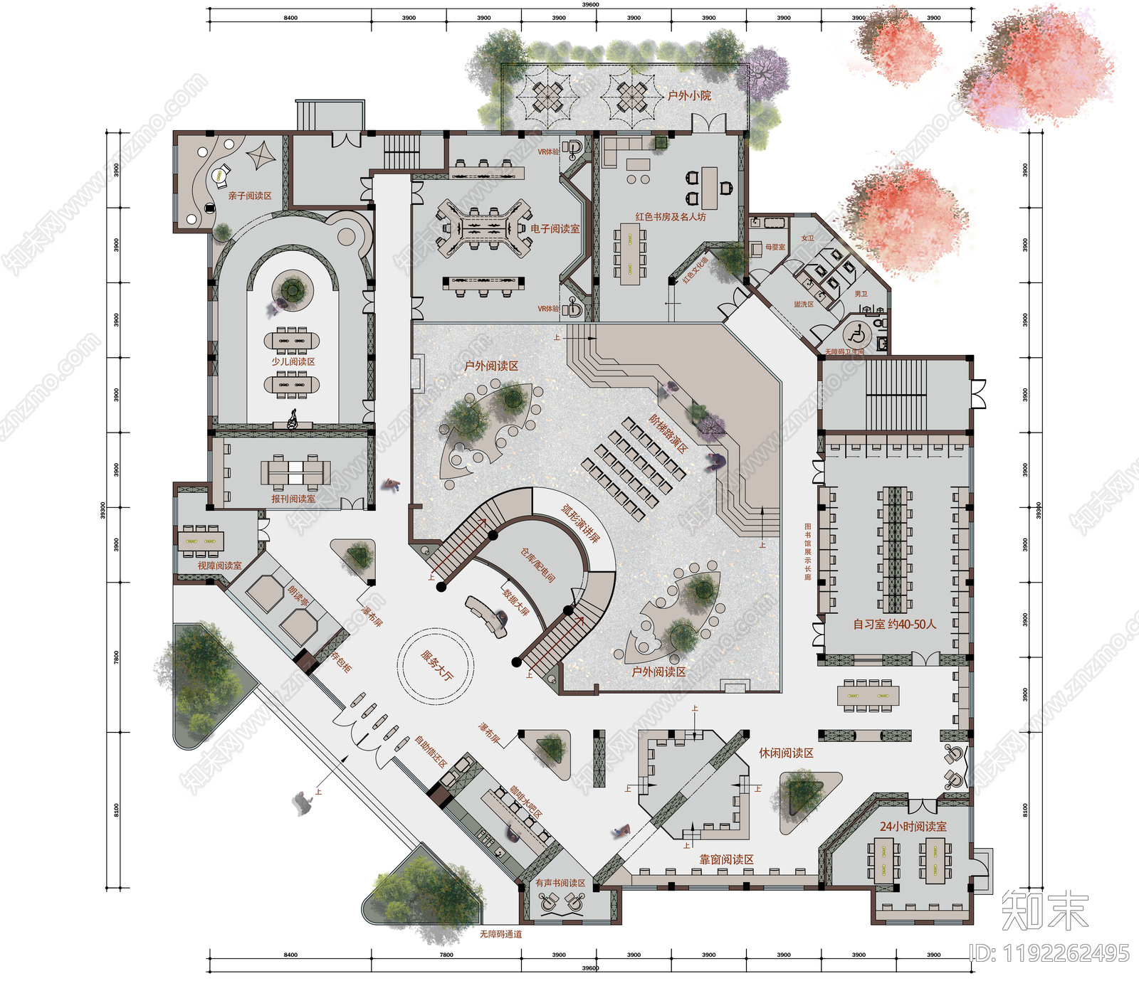 现代图书馆施工图下载【ID:1192262495】