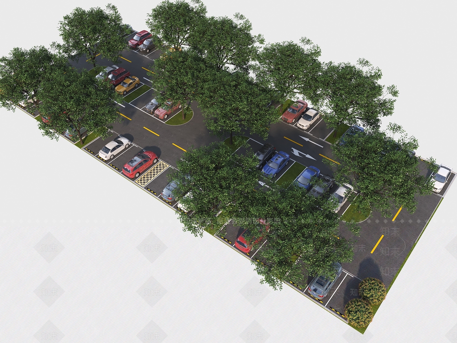 现代户外停车场3D模型下载【ID:1192262159】