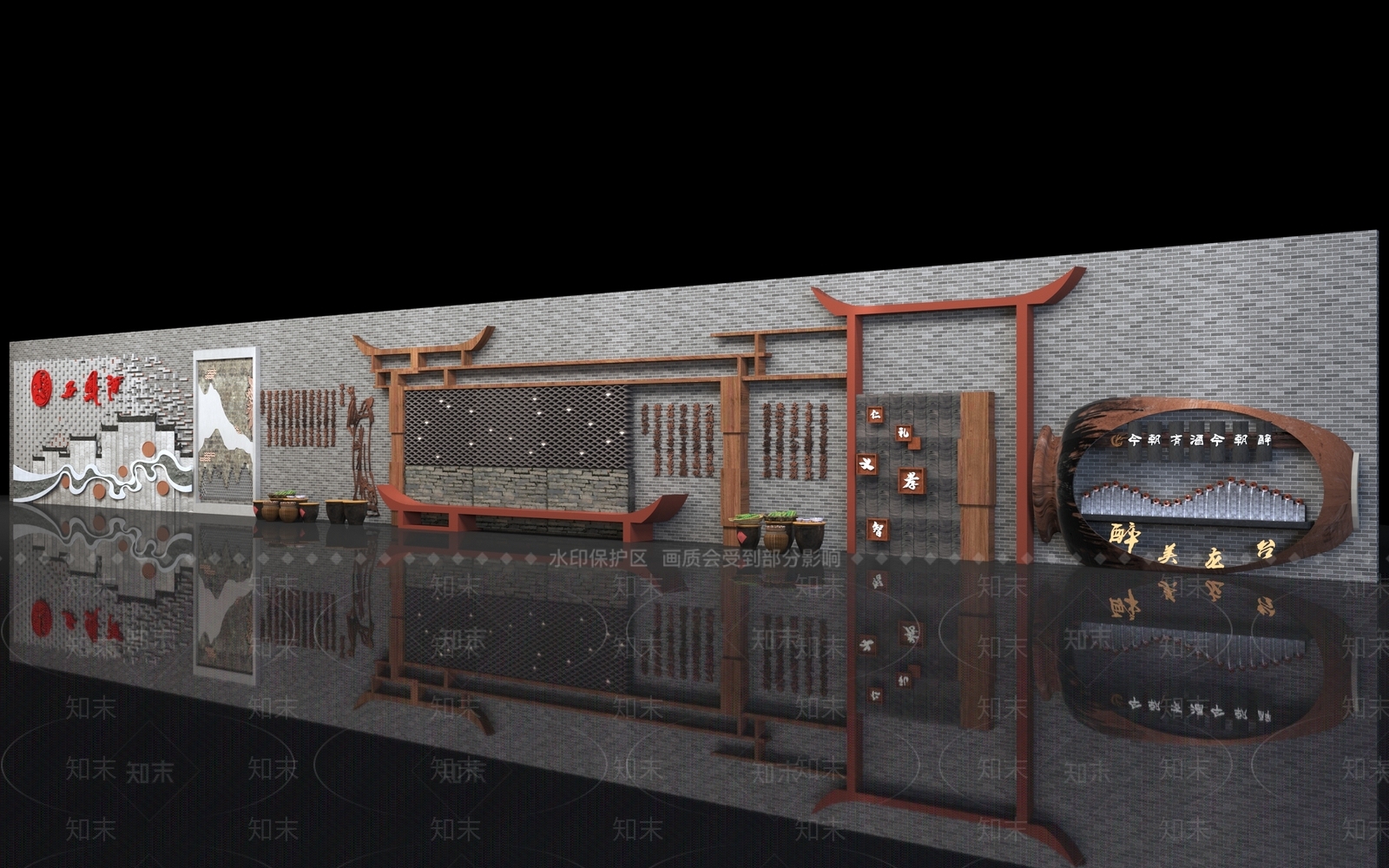 中式景墙3D模型下载【ID:1192263088】
