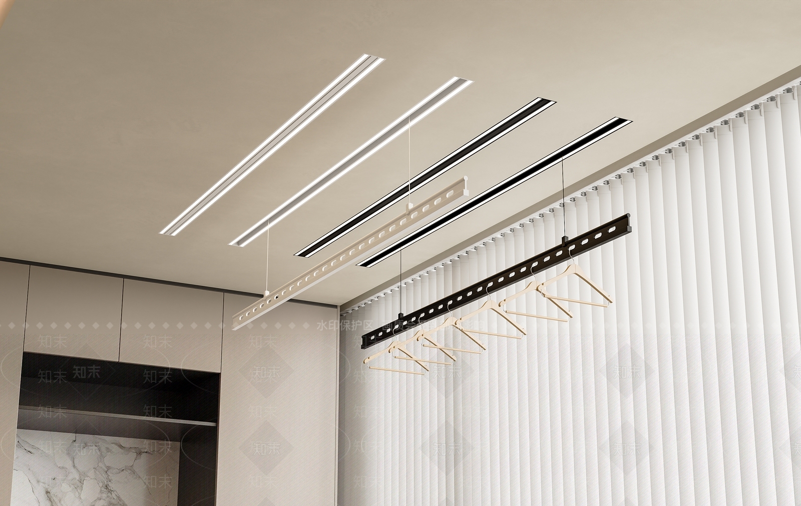 晾衣架SU模型下载【ID:1192264509】