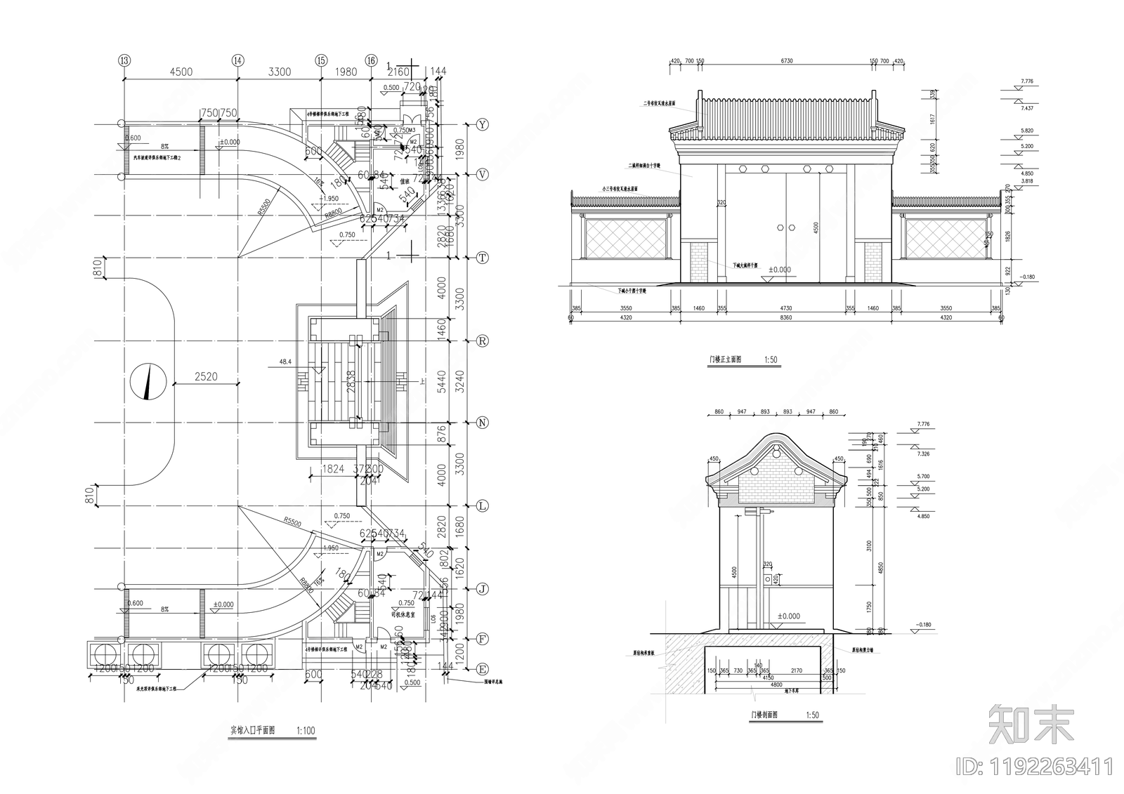 其他古建筑cad施工图下载【ID:1192263411】