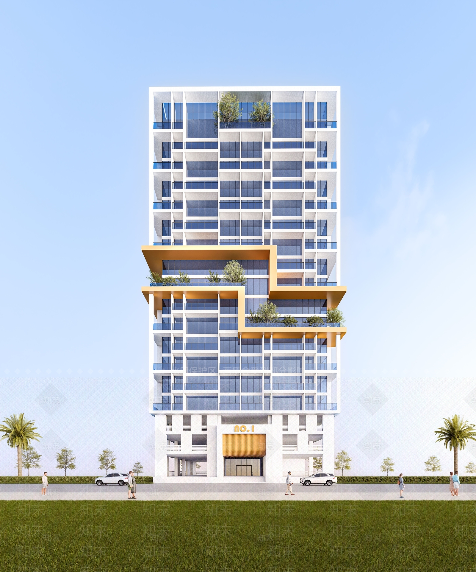 现代极简风格建筑SU模型下载【ID:1192266401】