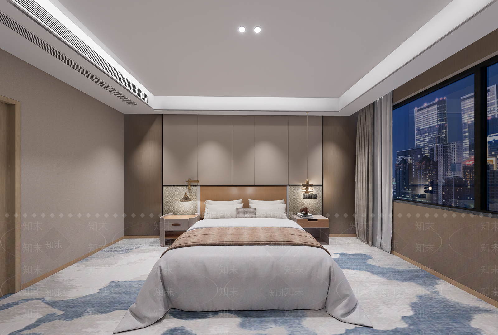 现代简约酒店客房SU模型下载【ID:1192269281】