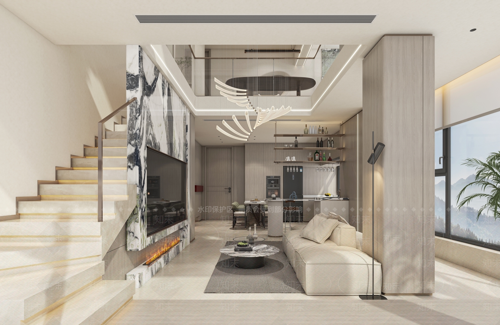 现代轻奢公寓3D模型下载【ID:1192270943】
