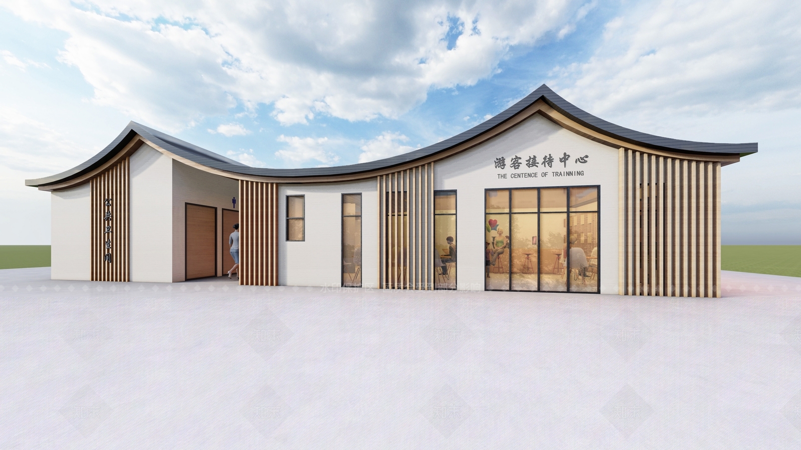 新中式驿站SU模型下载【ID:1192270759】
