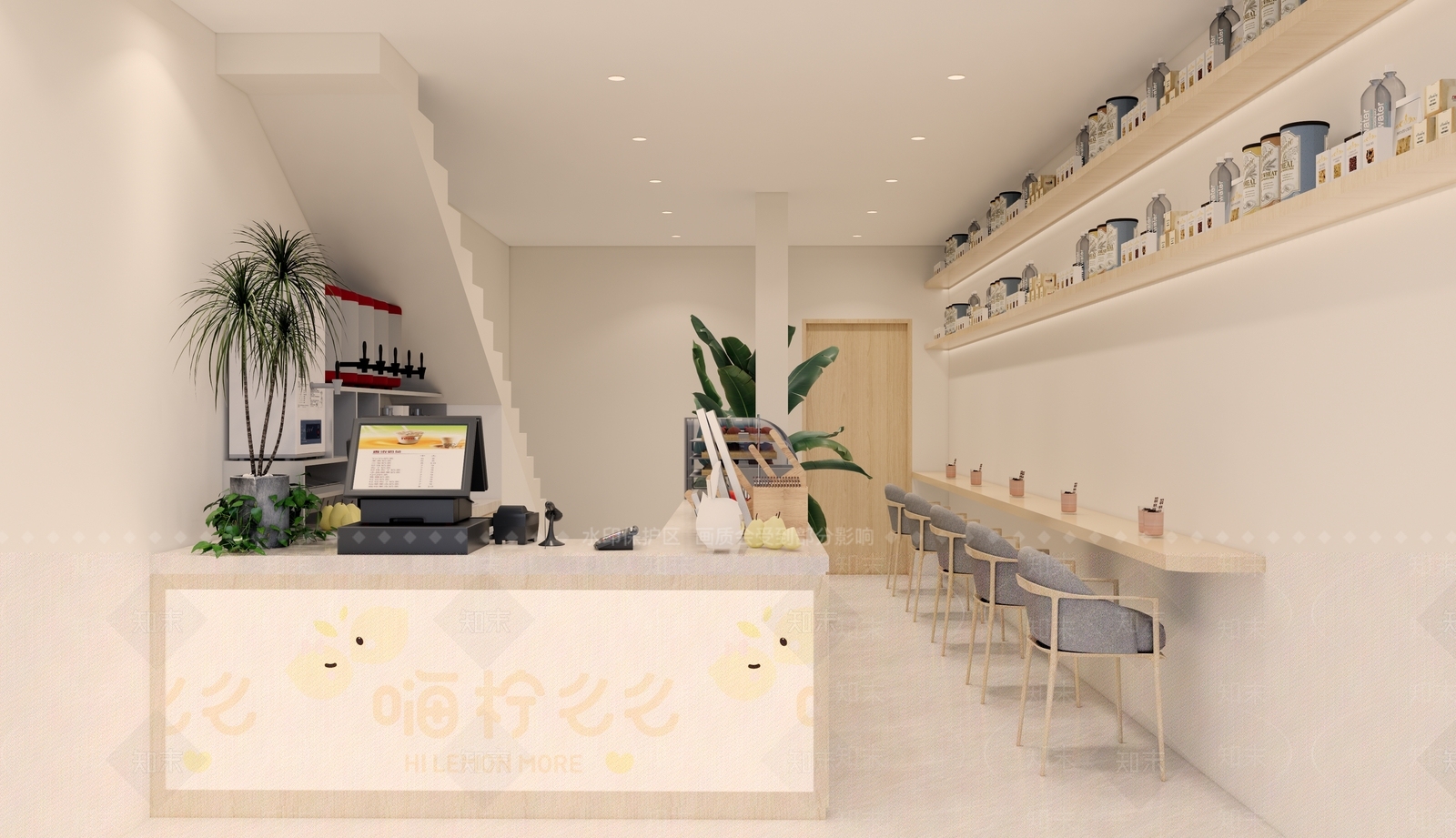 现代奶茶店SU模型下载【ID:1192270867】