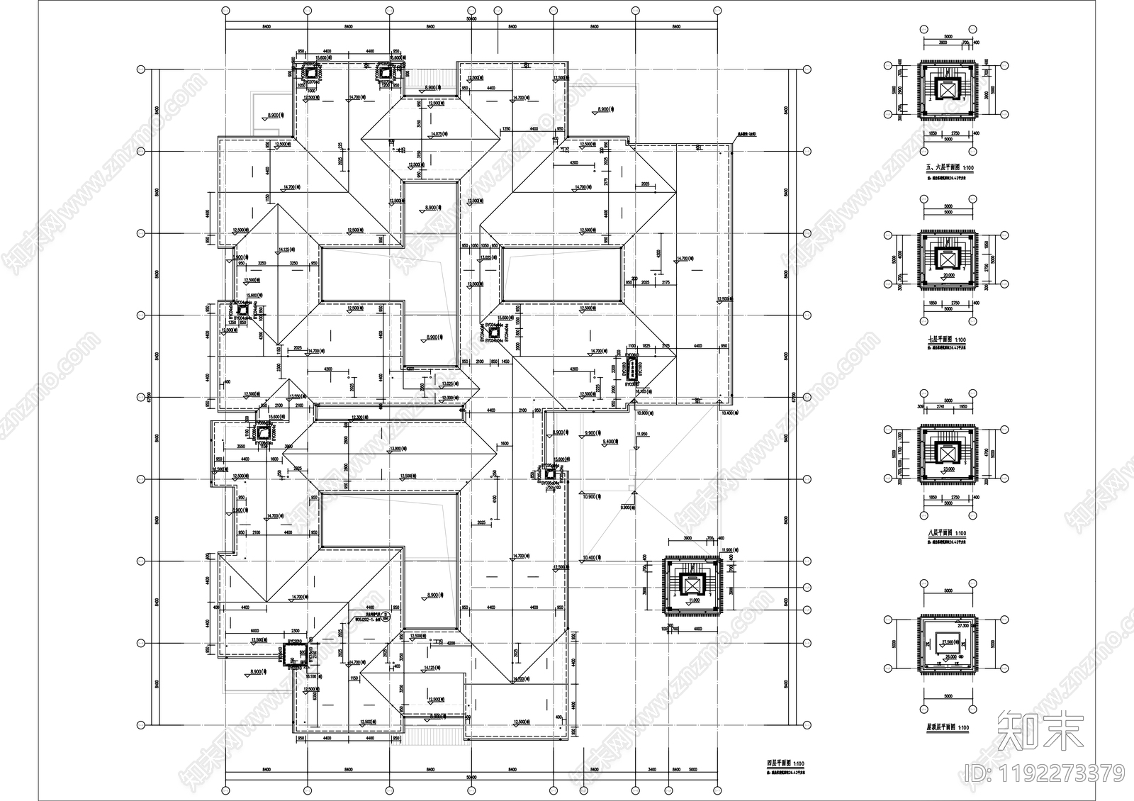 中式民宿建筑cad施工图下载【ID:1192273379】