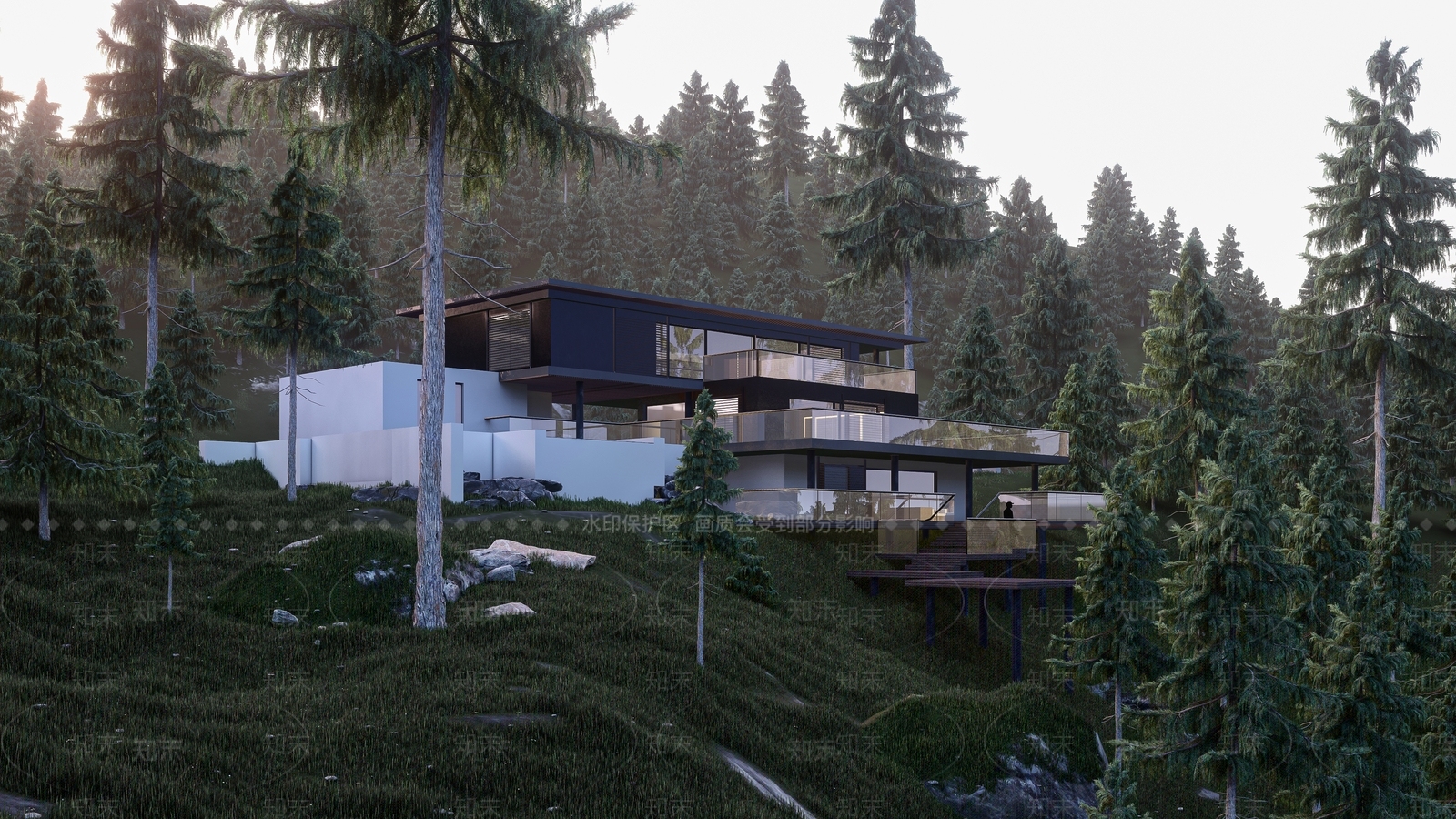 现代风格建筑SU模型下载【ID:1192277015】
