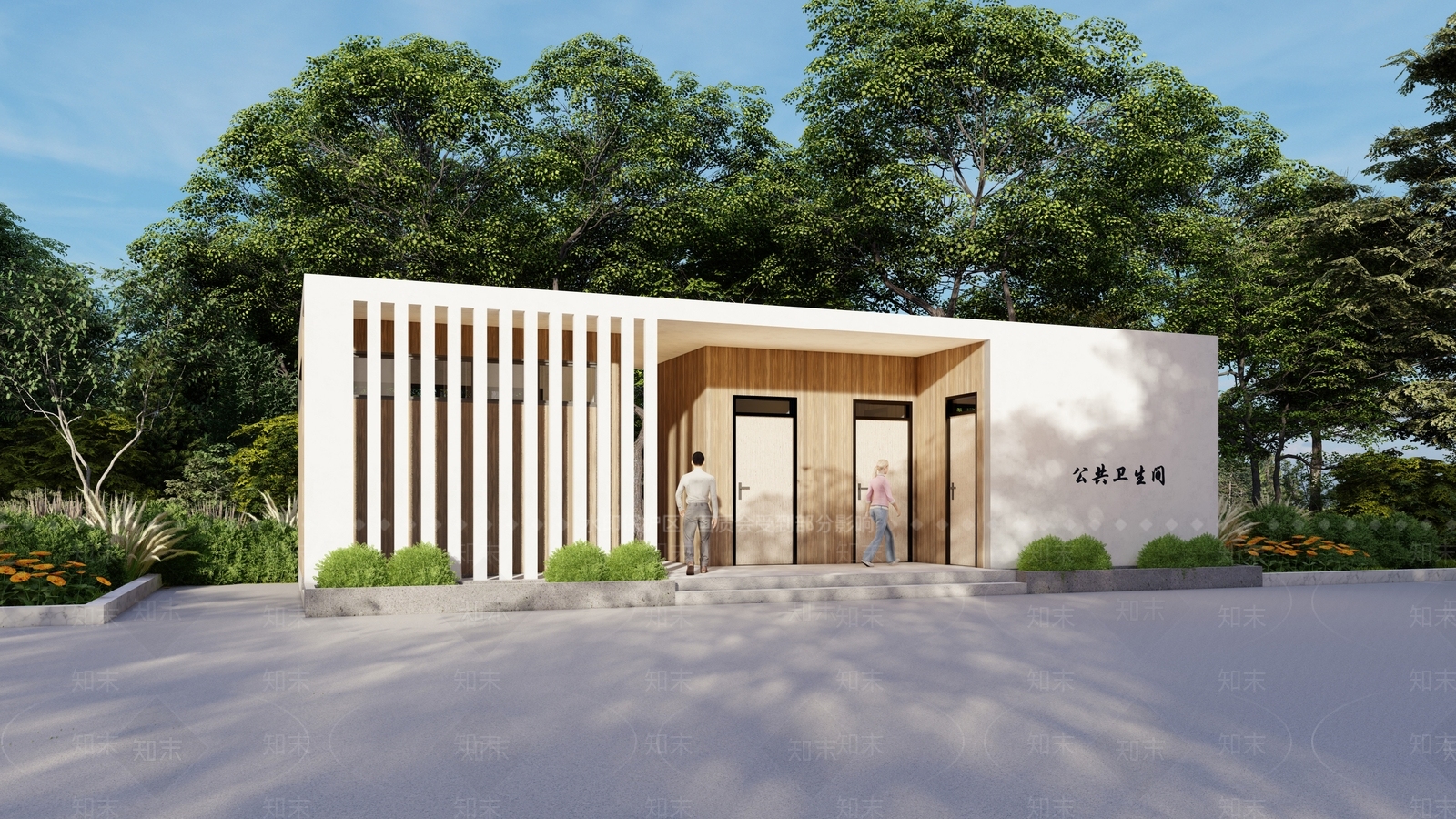 现代新中式小公建SU模型下载【ID:1192277283】