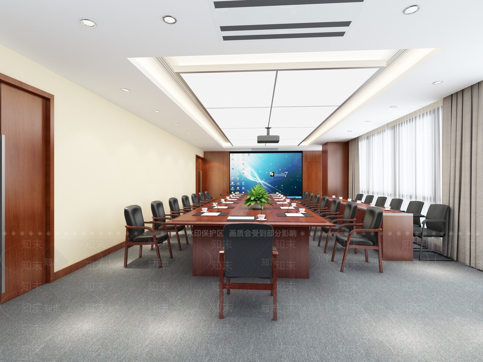 现代会议室3D模型下载【ID:1192276759】