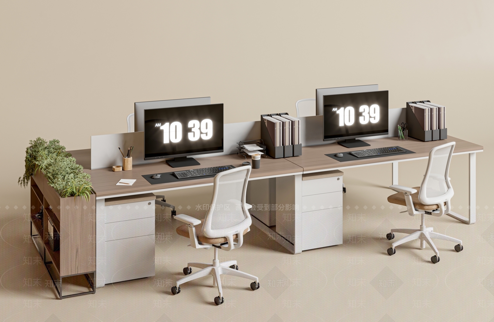 现代办公桌椅3D模型下载【ID:1192280337】