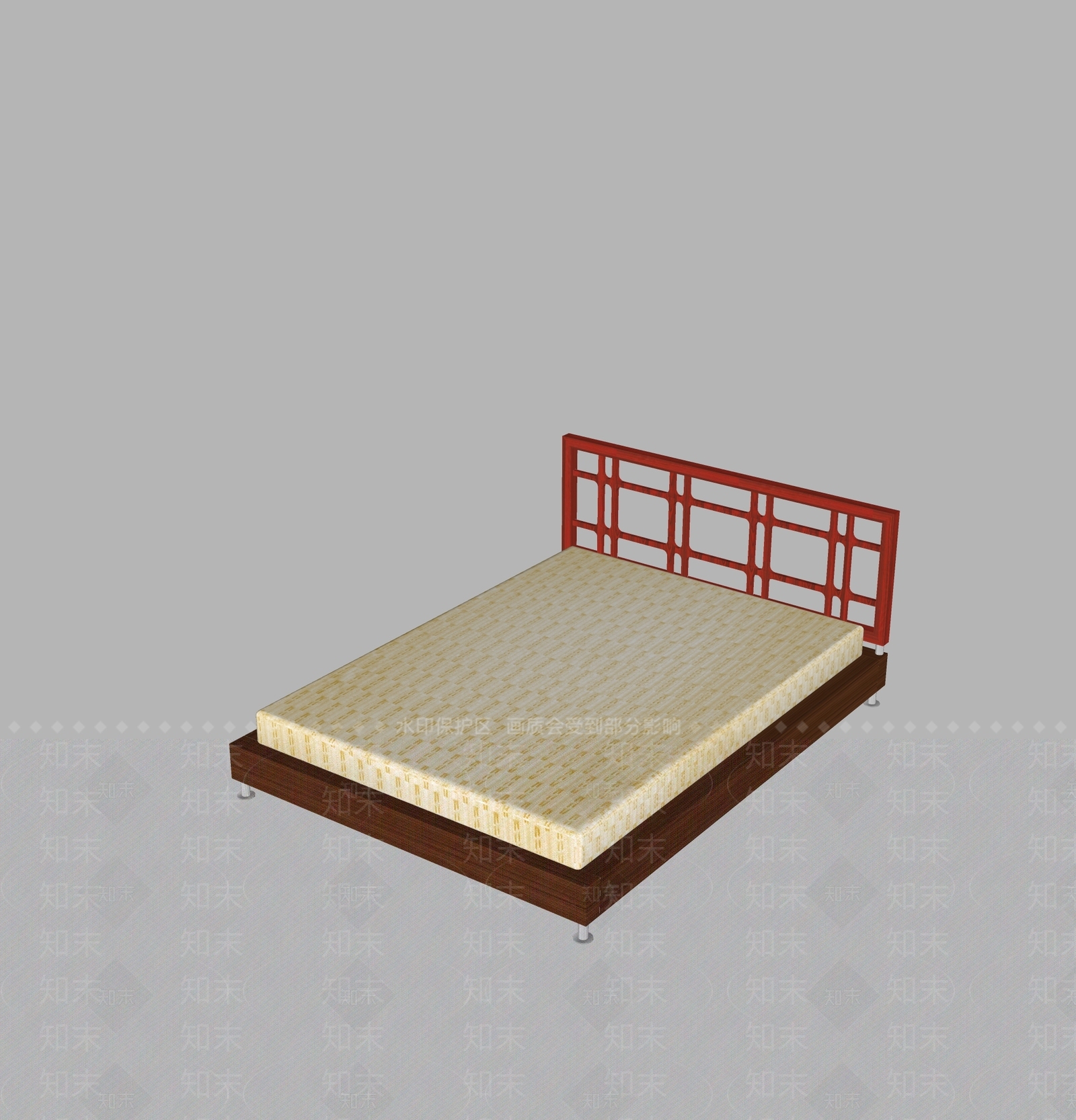 现代双人床SU模型下载【ID:1192281213】