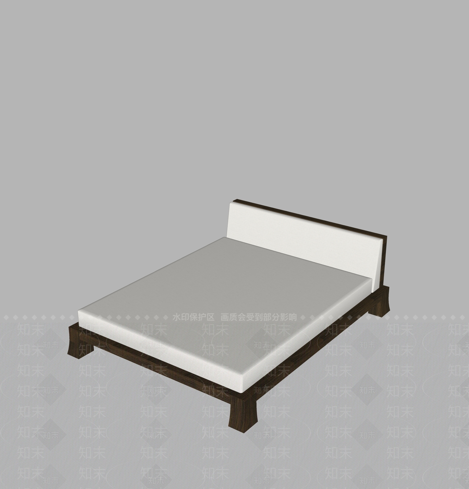 现代双人床SU模型下载【ID:1192281316】