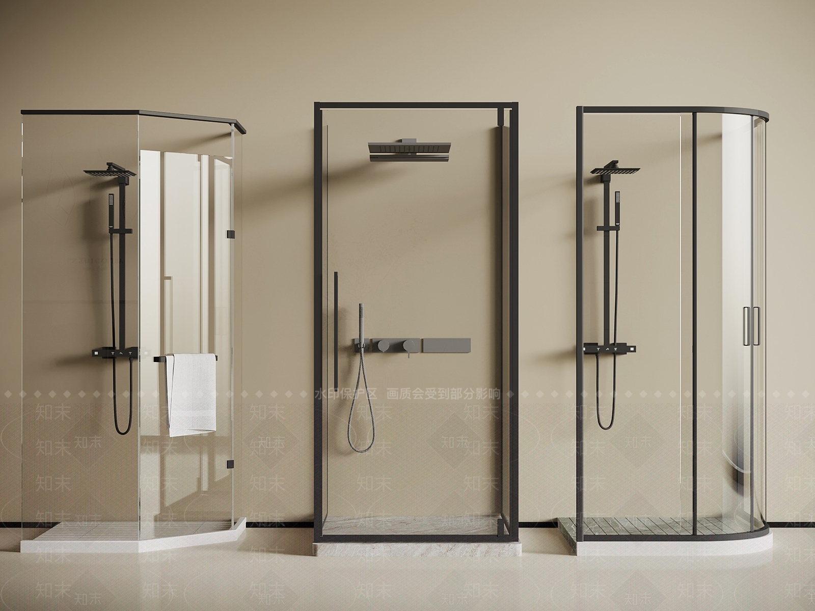 淋浴房3D模型下载【ID:1192284077】
