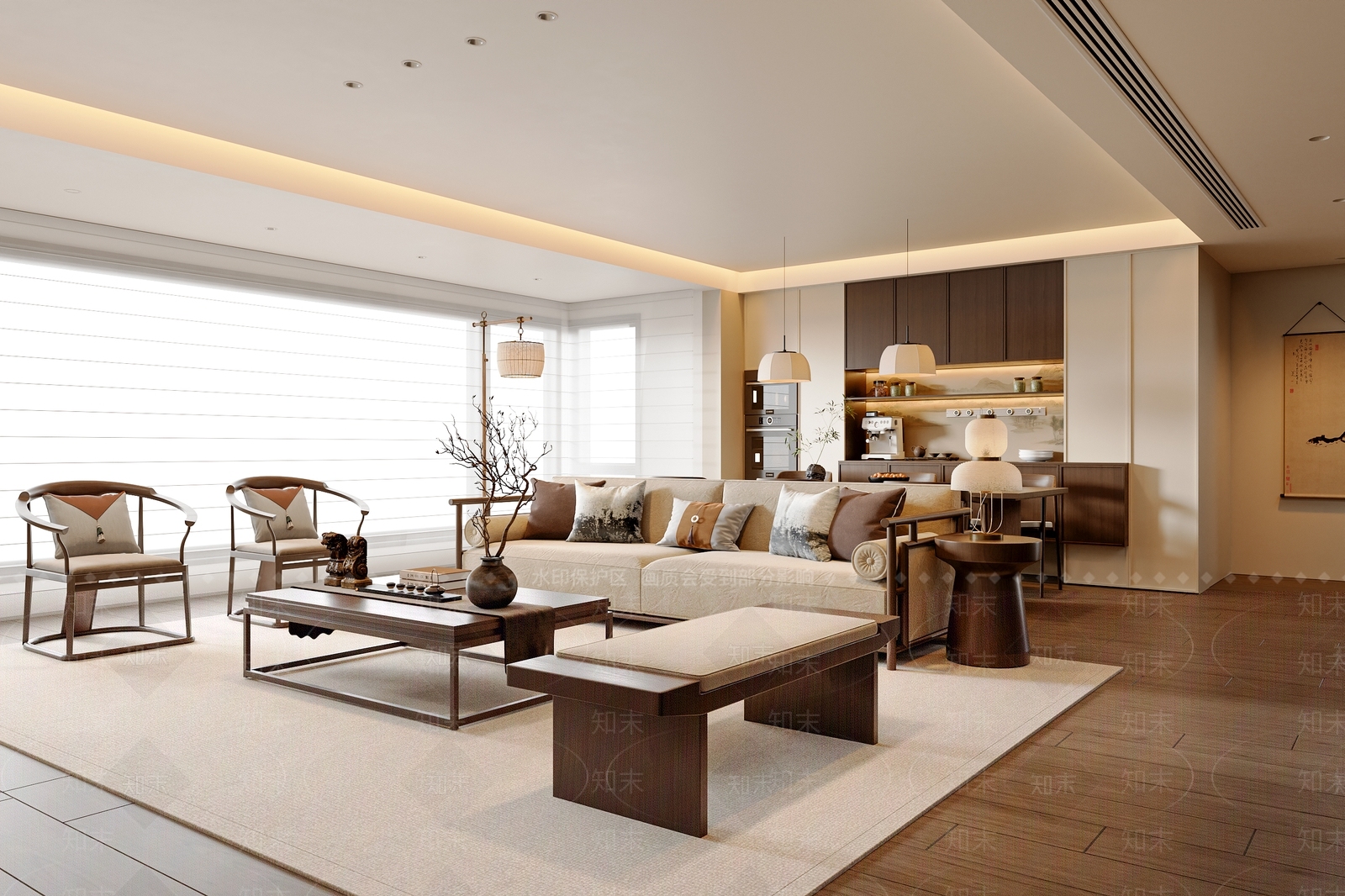 新中式中式宋式客餐厅3D模型下载【ID:1192284479】