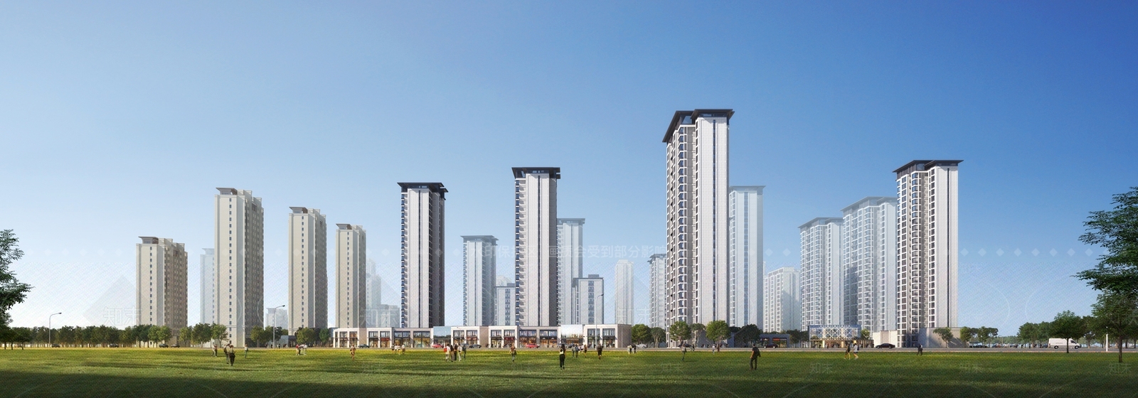 现代新中式高层住宅3D模型下载【ID:1192288770】