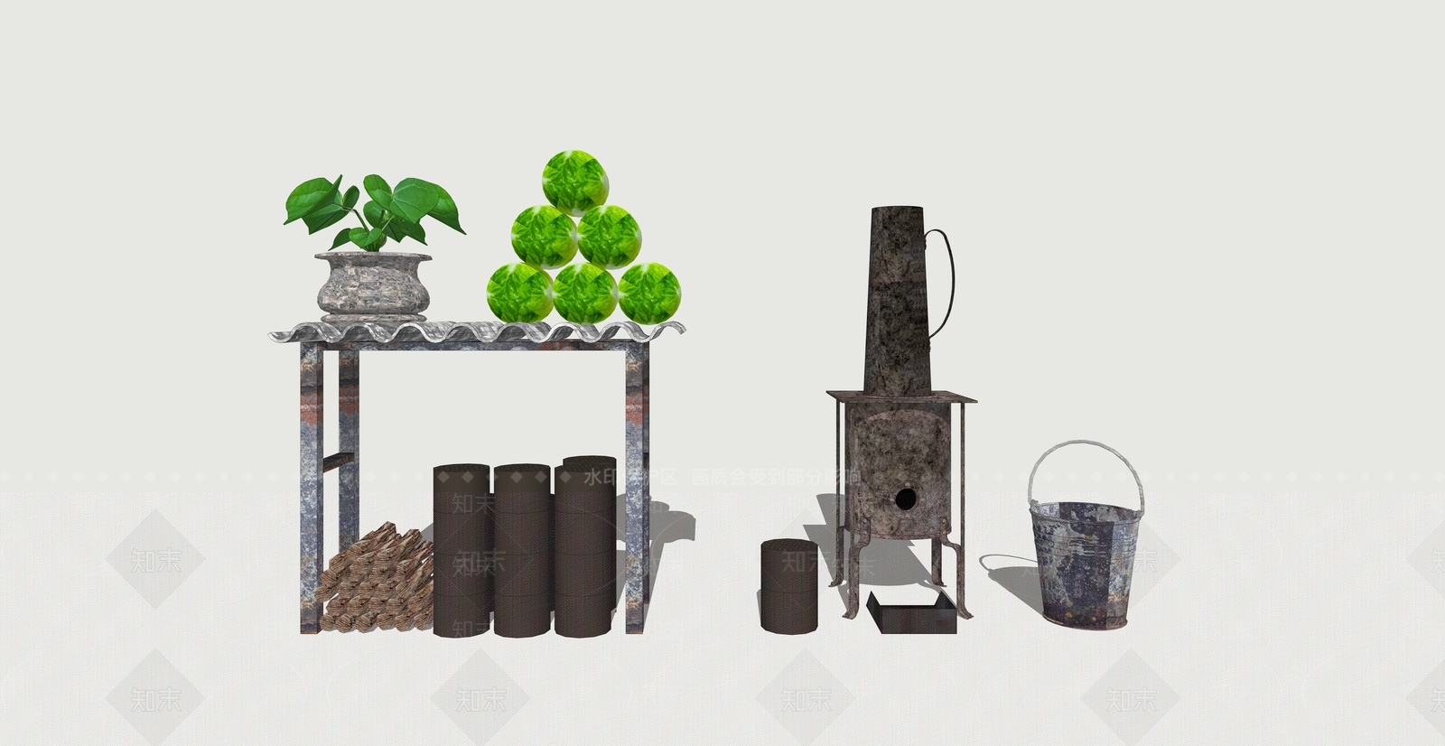 中式壁炉SU模型下载【ID:1192290205】
