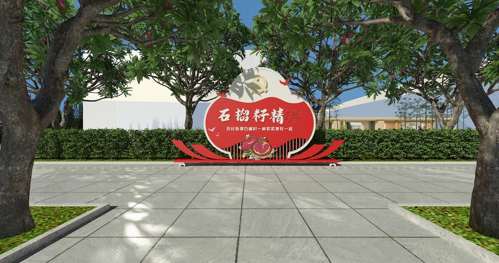 现代新中式景观雕塑3D模型下载【ID:1192291493】