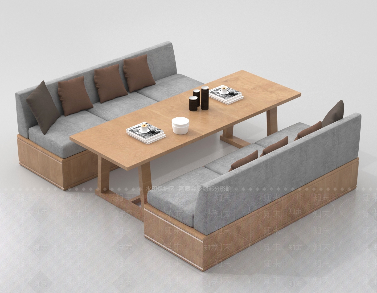 现代卡座沙发3D模型下载【ID:1192291538】