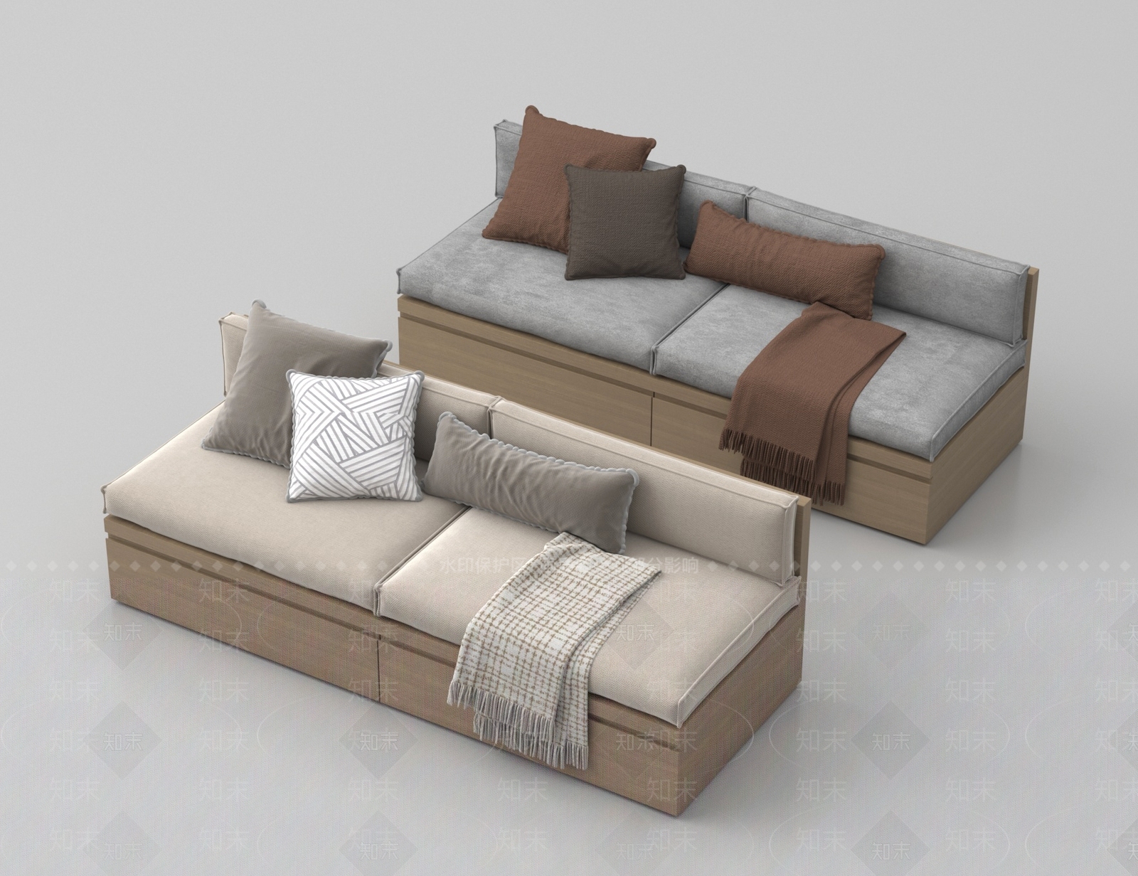 现代卡座沙发SU模型下载【ID:1192291723】