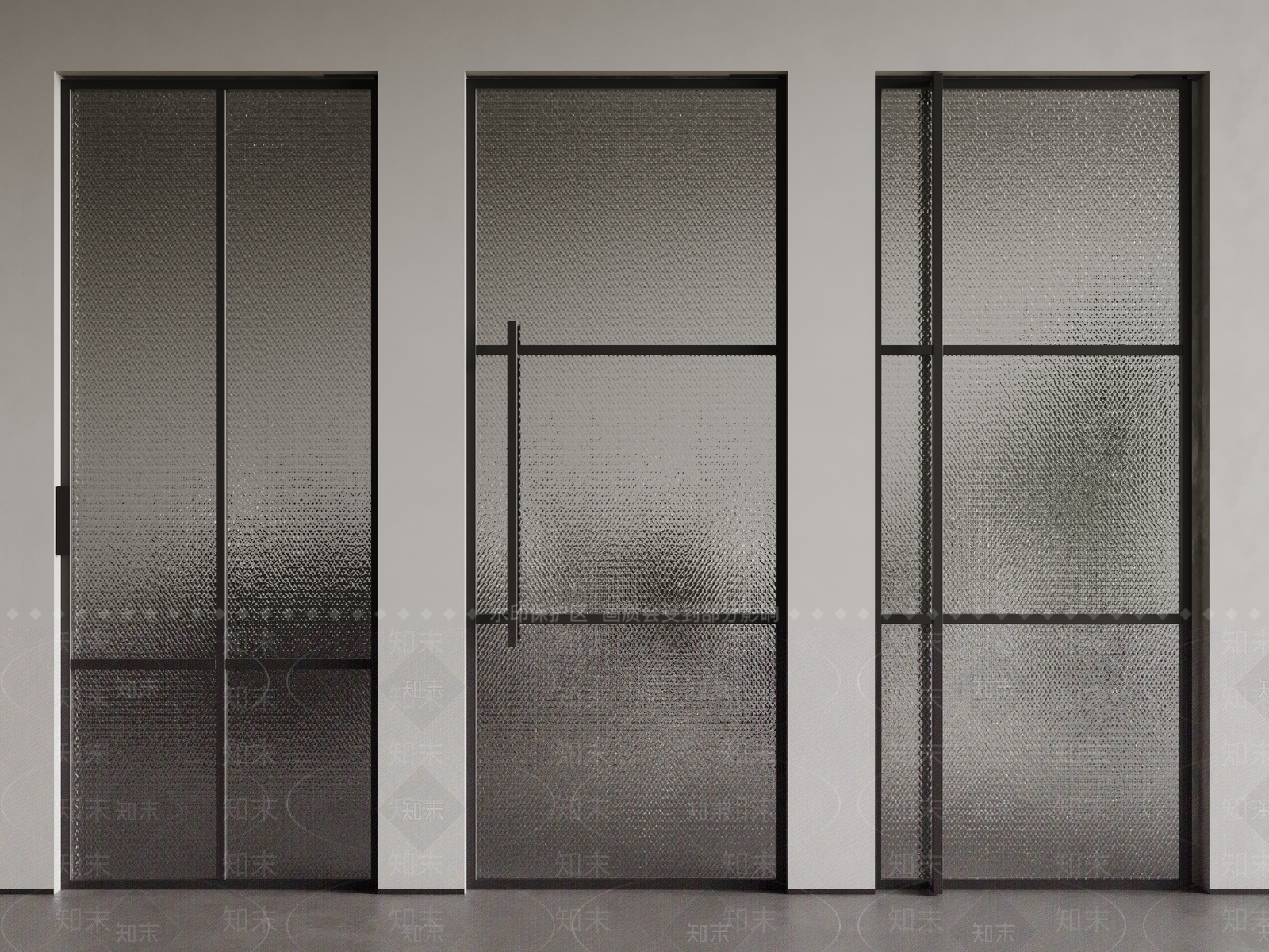 现代极简单开门3D模型下载【ID:1192293689】